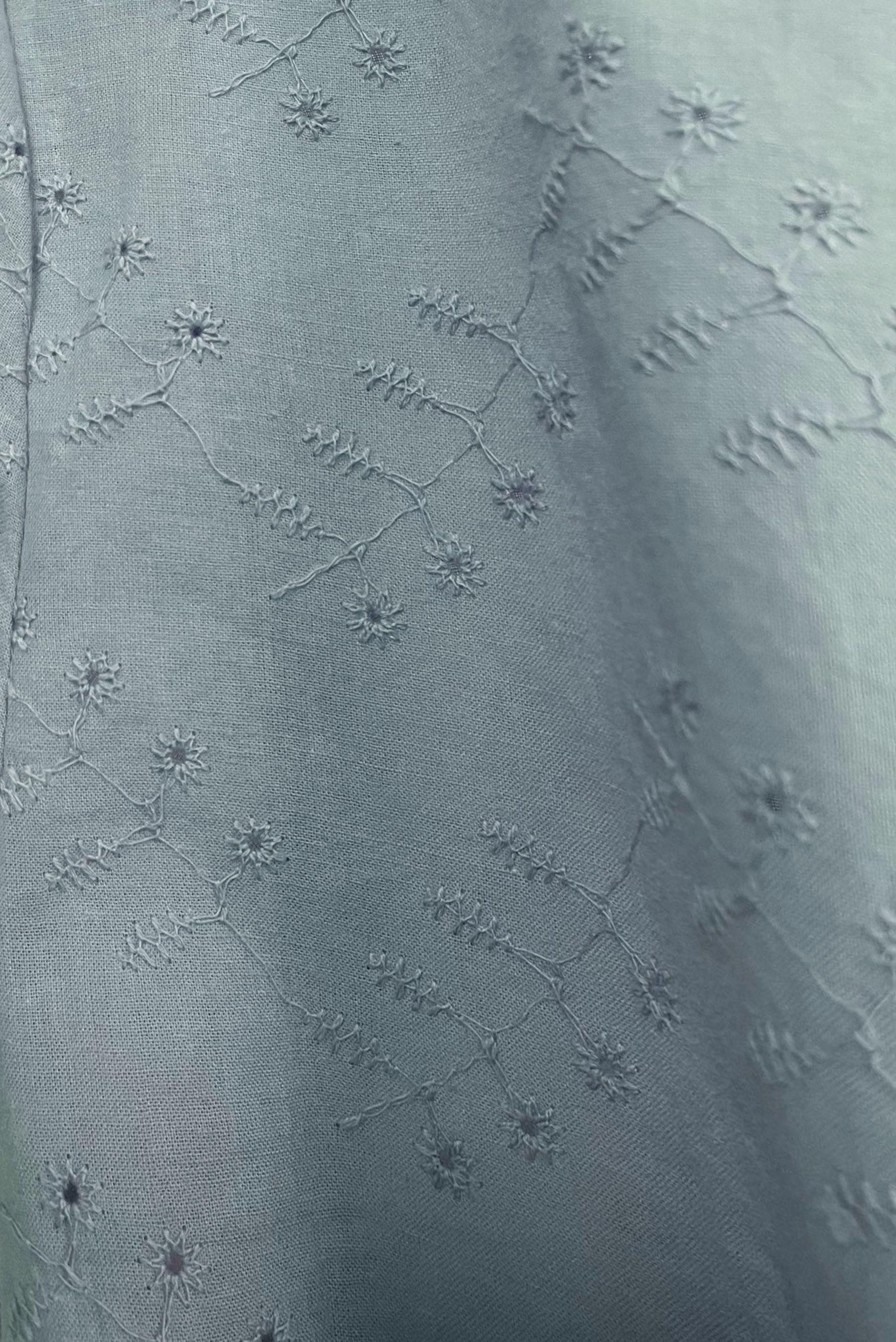 Tesettür giyim MAVİ BOYUNDAN BAĞLAMALI FİSTOLU TUNİK 42927 