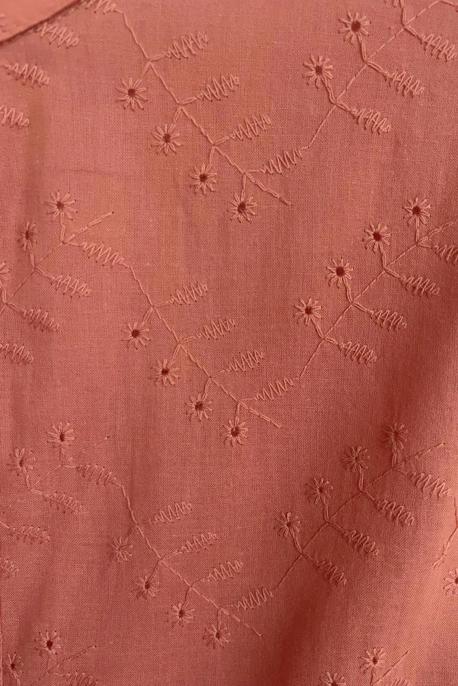 Tesettür giyim PEMBE MANŞETLERİ LASTİKLİ FİSTOLU PAMUKLU TUNİK 42928 