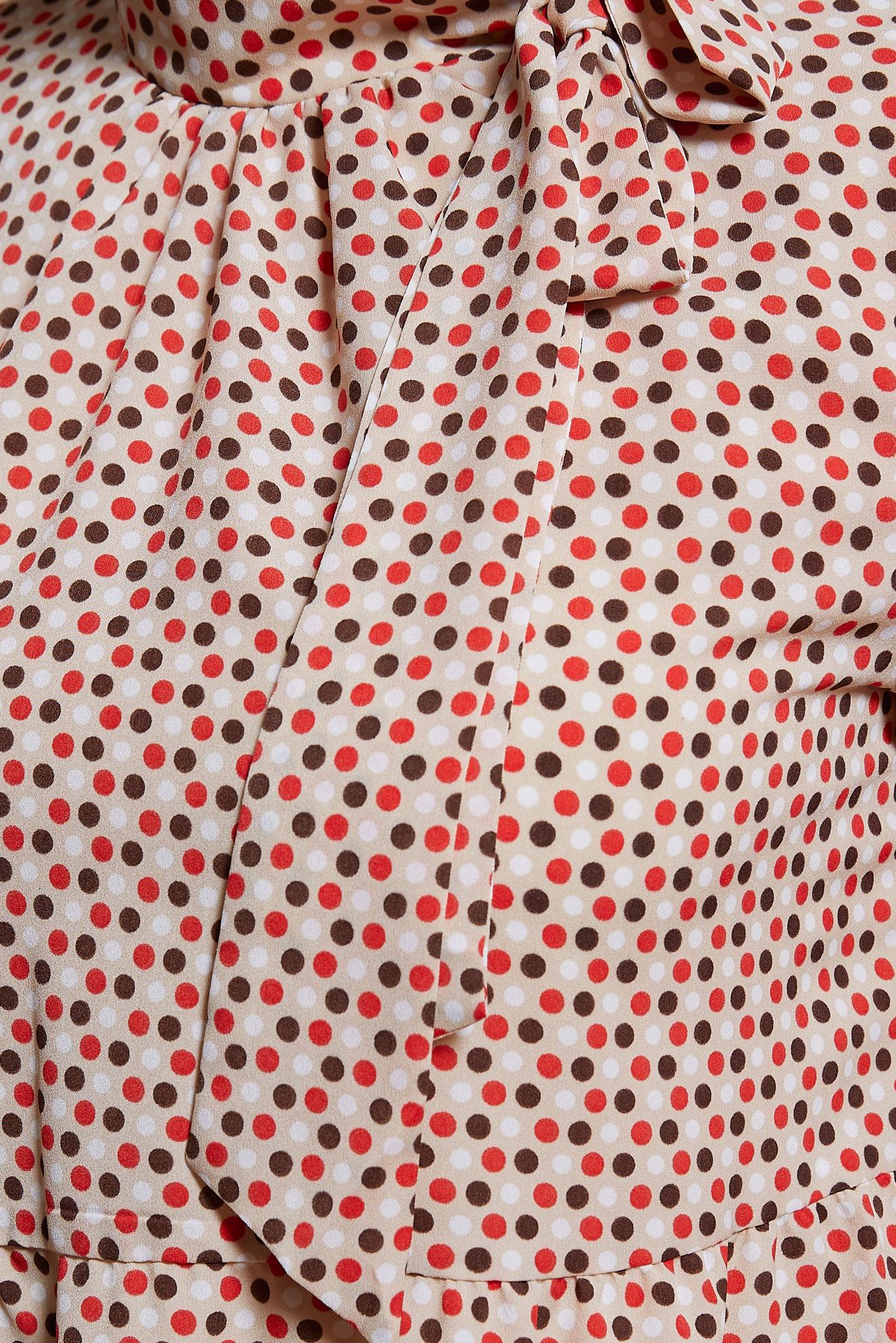 Tesettür giyim BEJ PUANTİYE DESENLİ TUNİK 42932