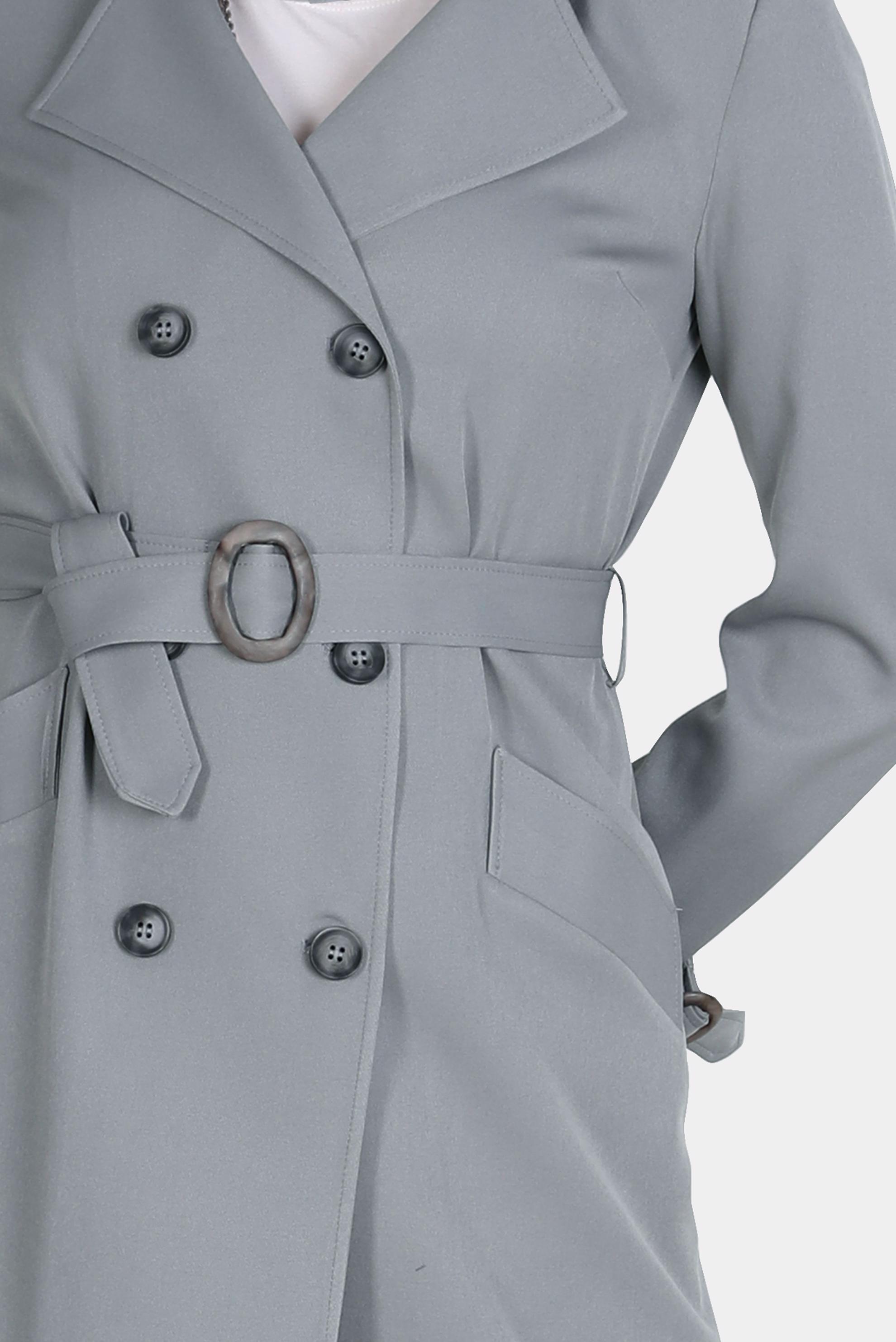BUTTONED BELTED DOUBLE BREASTED TRENCH COAT ALVİNA