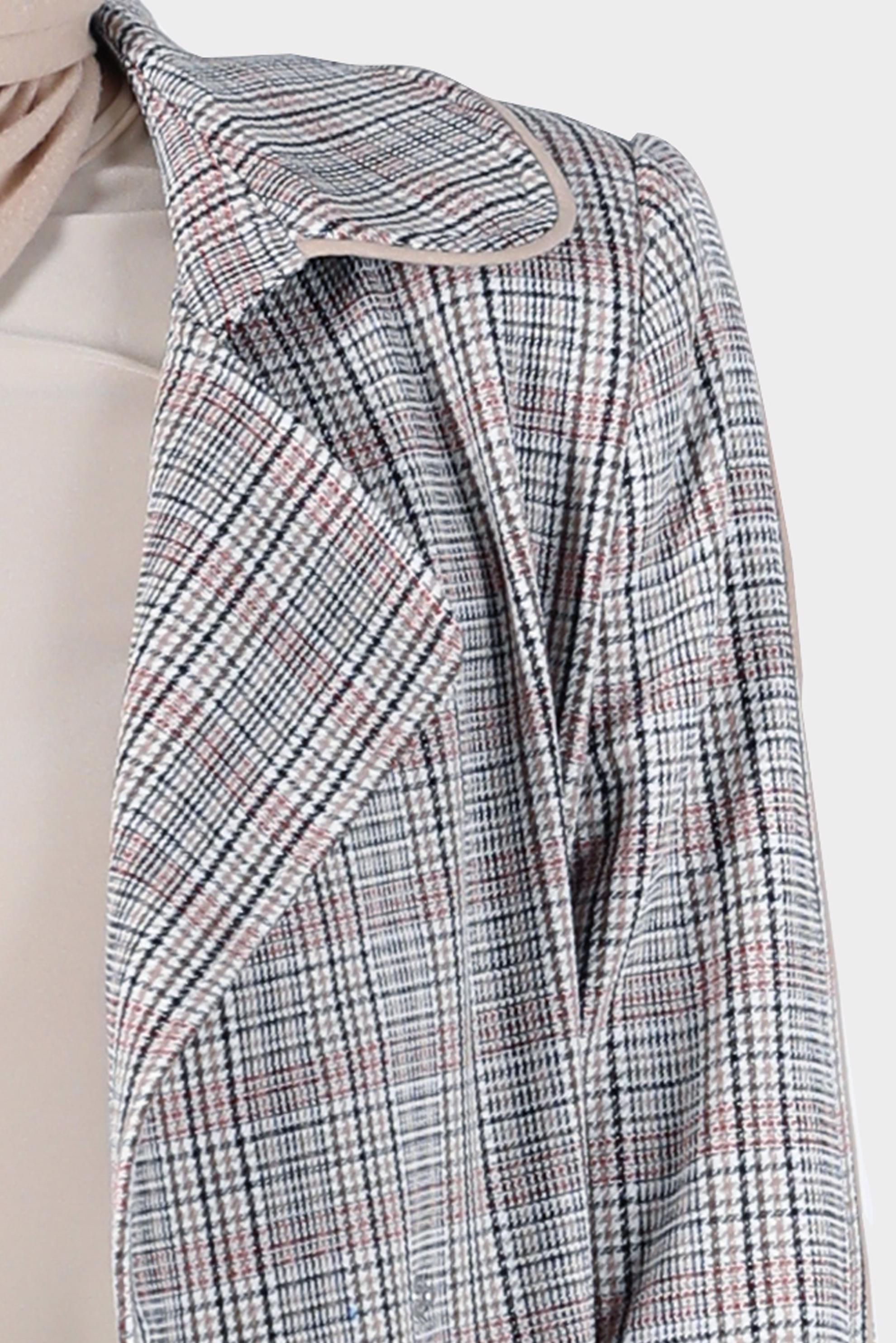 Hijab clothing RED CHECKED BELTED TRENCH COAT 10596 