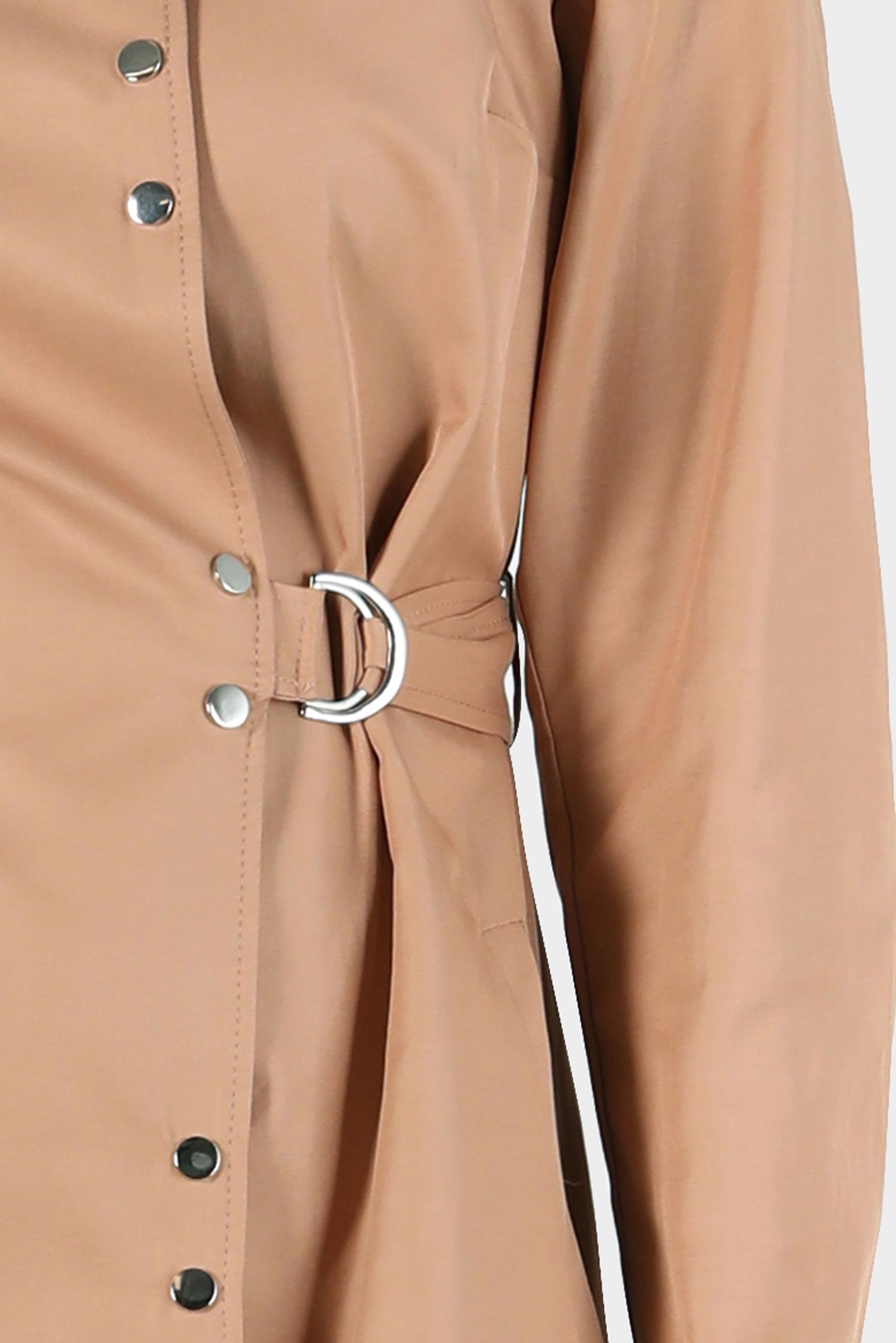 Hijab clothing BROWN BELTED SNAPPED TRENCH COAT 10598 