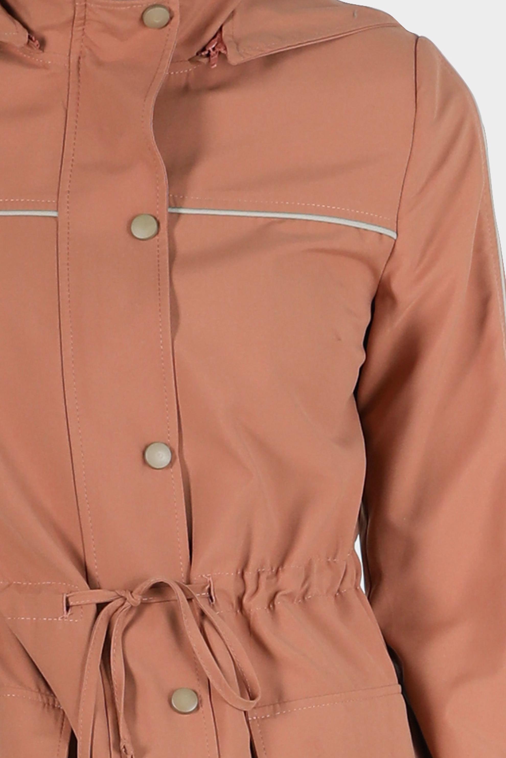 Hijab clothing PINK SMOCKING WAIST HOODED TRENCH COAT 10603 