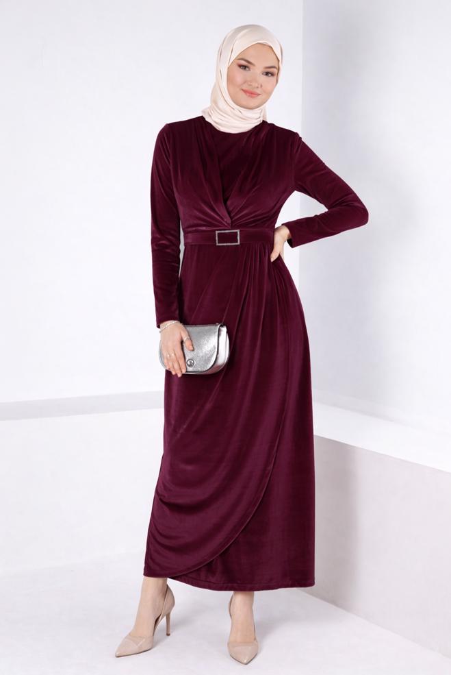 Vêtements hijab ROUGE BORDEAUX 50282 NEW DESTİNY ABİYE 38/44 TEK40 - ALVİNA