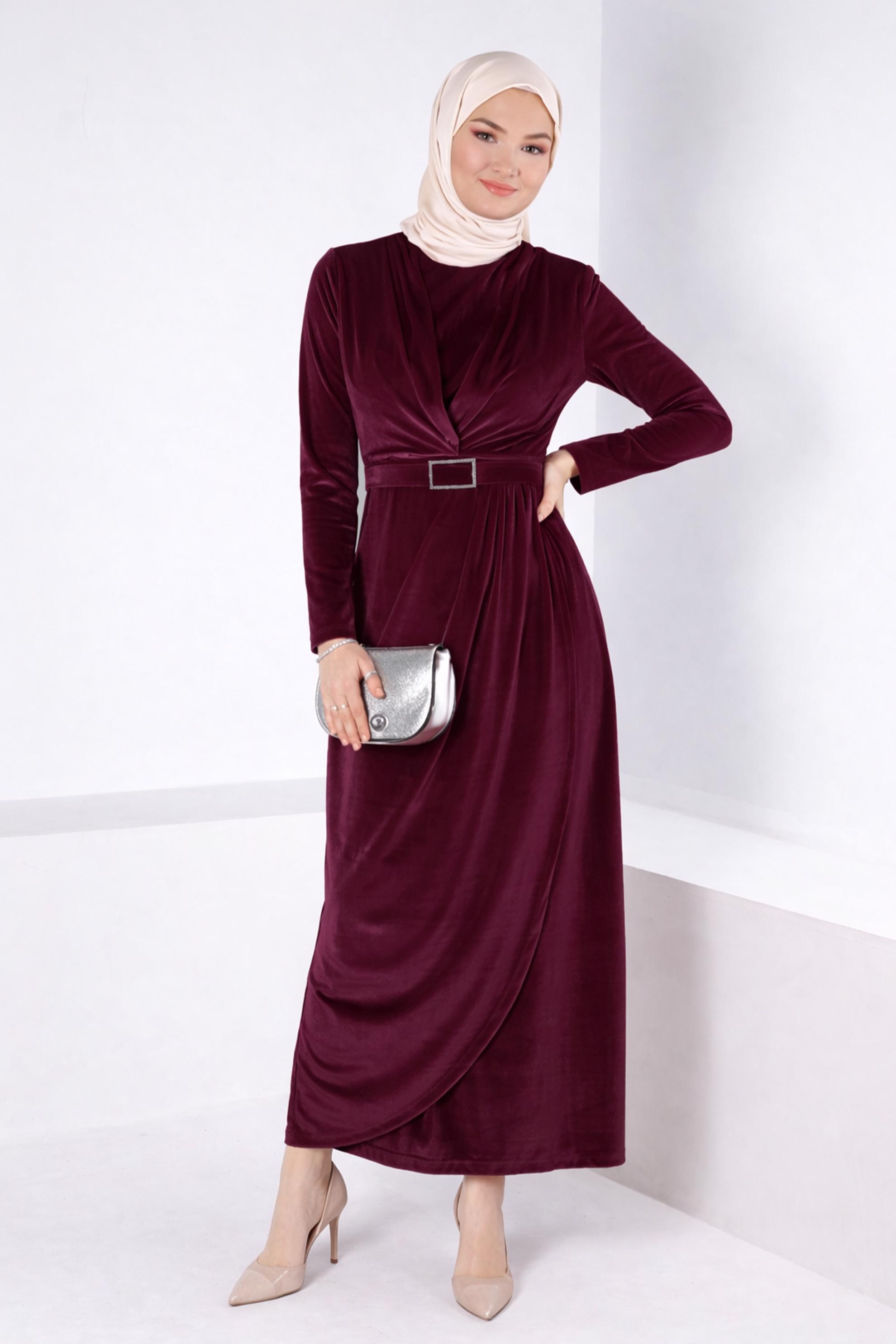 Vêtements hijab ROUGE BORDEAUX 50282 NEW DESTİNY ABİYE 38/44 TEK40