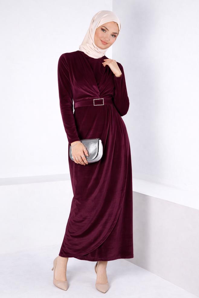 Vêtements hijab ROUGE BORDEAUX 50282 NEW DESTİNY ABİYE 38/44 TEK40 - ALVİNA