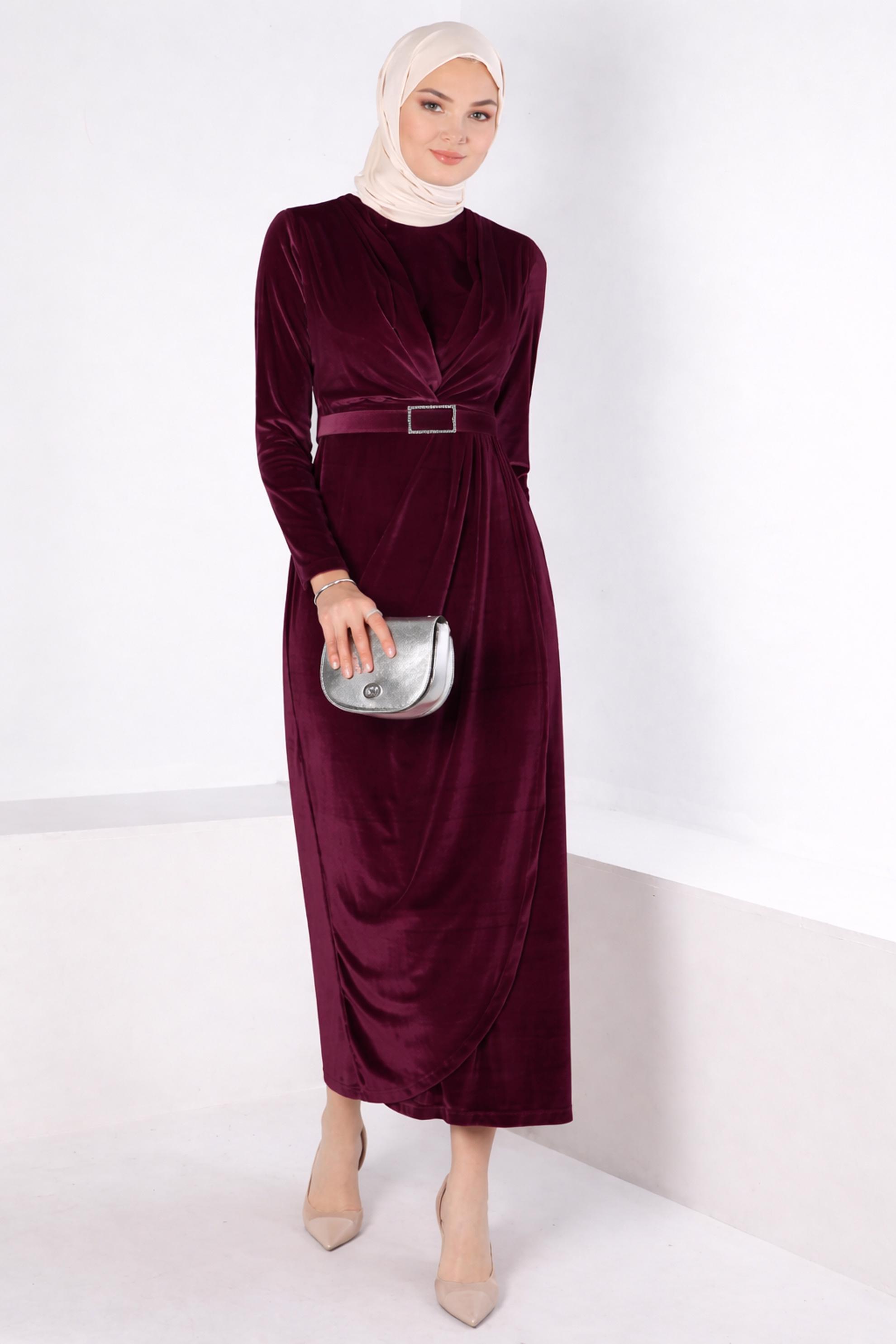 Vêtements hijab ROUGE BORDEAUX 50282 NEW DESTİNY ABİYE 38/44 TEK40