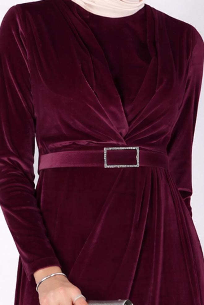 Vêtements hijab ROUGE BORDEAUX 50282 NEW DESTİNY ABİYE 38/44 TEK40 - ALVİNA