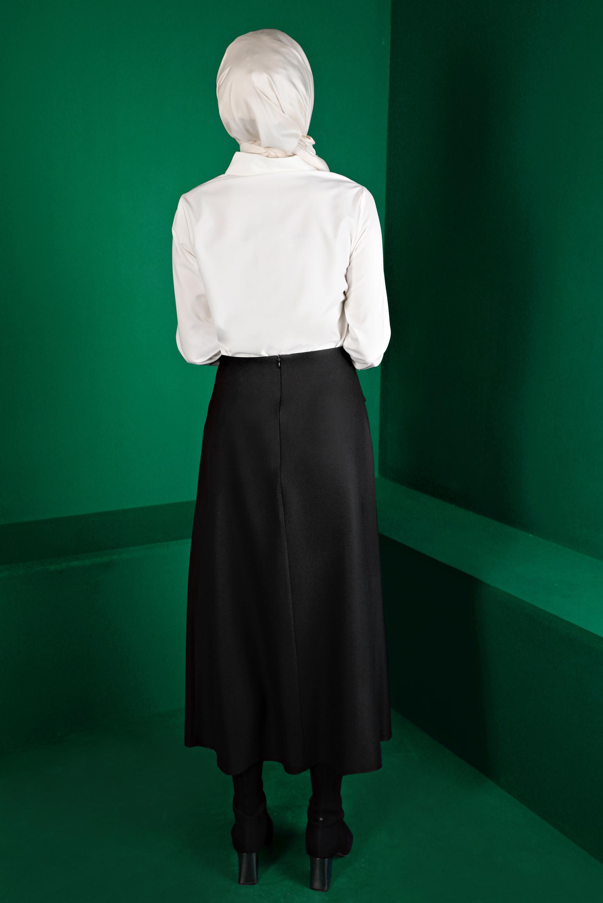 Vêtements hijab BLANC BLOUSE INVISIBLE À BOUTONS 43373