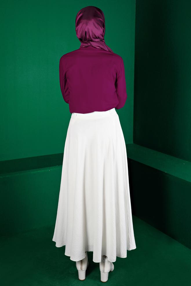 Vêtements hijab PRUNE BLOUSE INVISIBLE À BOUTONS 43373 - ALVİNA