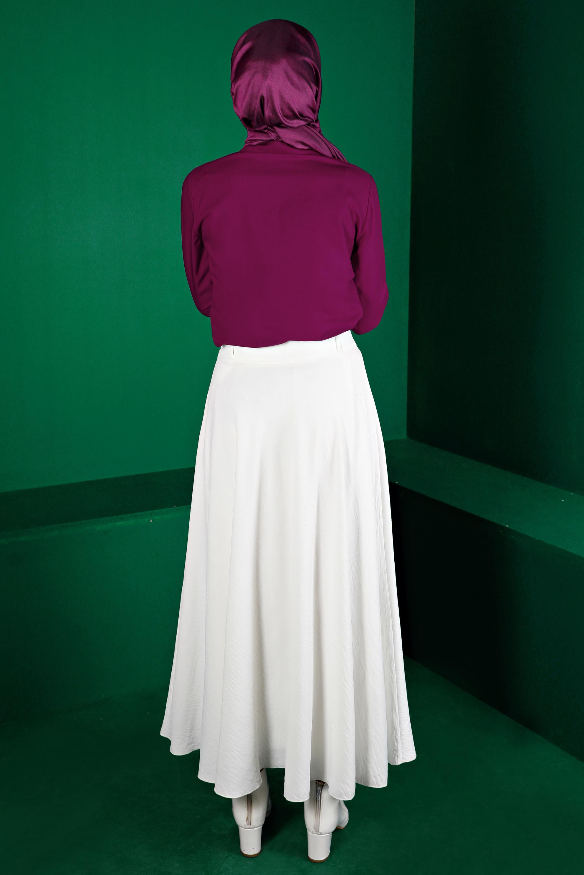 Tesettür giyim MÜRDÜM GİZLİ DÜĞMELİ BLUZ 43373 