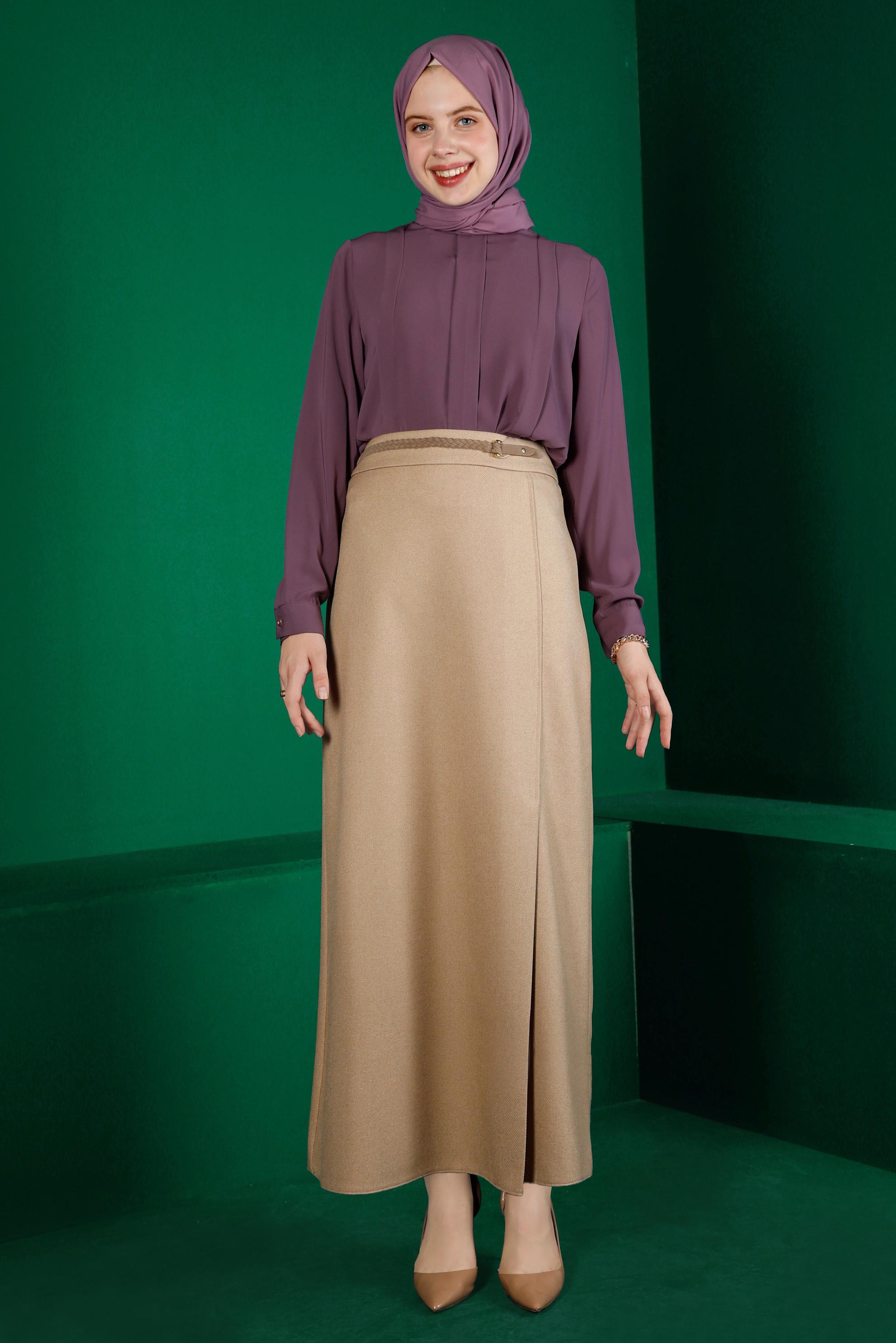 Tesettür giyim MOR KLASİK BLUZ 43380 