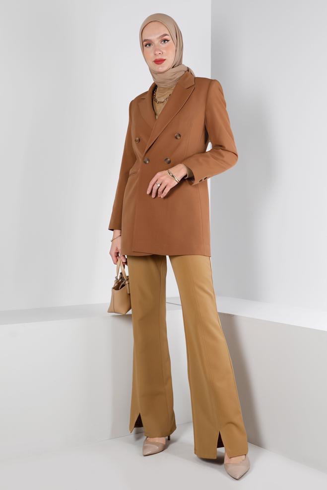 Vêtements hijab TABA VESTE CLASSIQUE À BOUTONS 43386 - ALVİNA