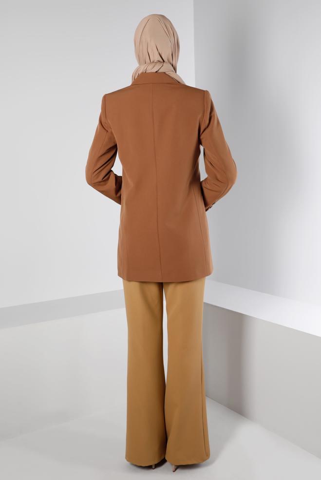 Vêtements hijab TABA VESTE CLASSIQUE À BOUTONS 43386 - ALVİNA