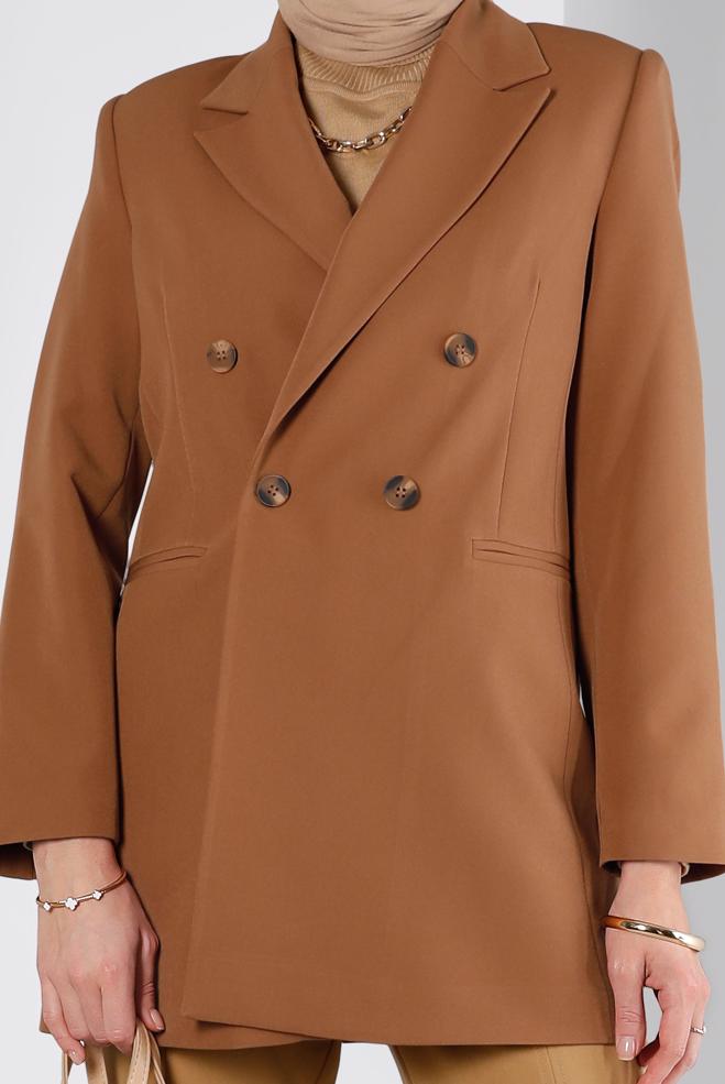 Vêtements hijab TABA VESTE CLASSIQUE À BOUTONS 43386 - ALVİNA