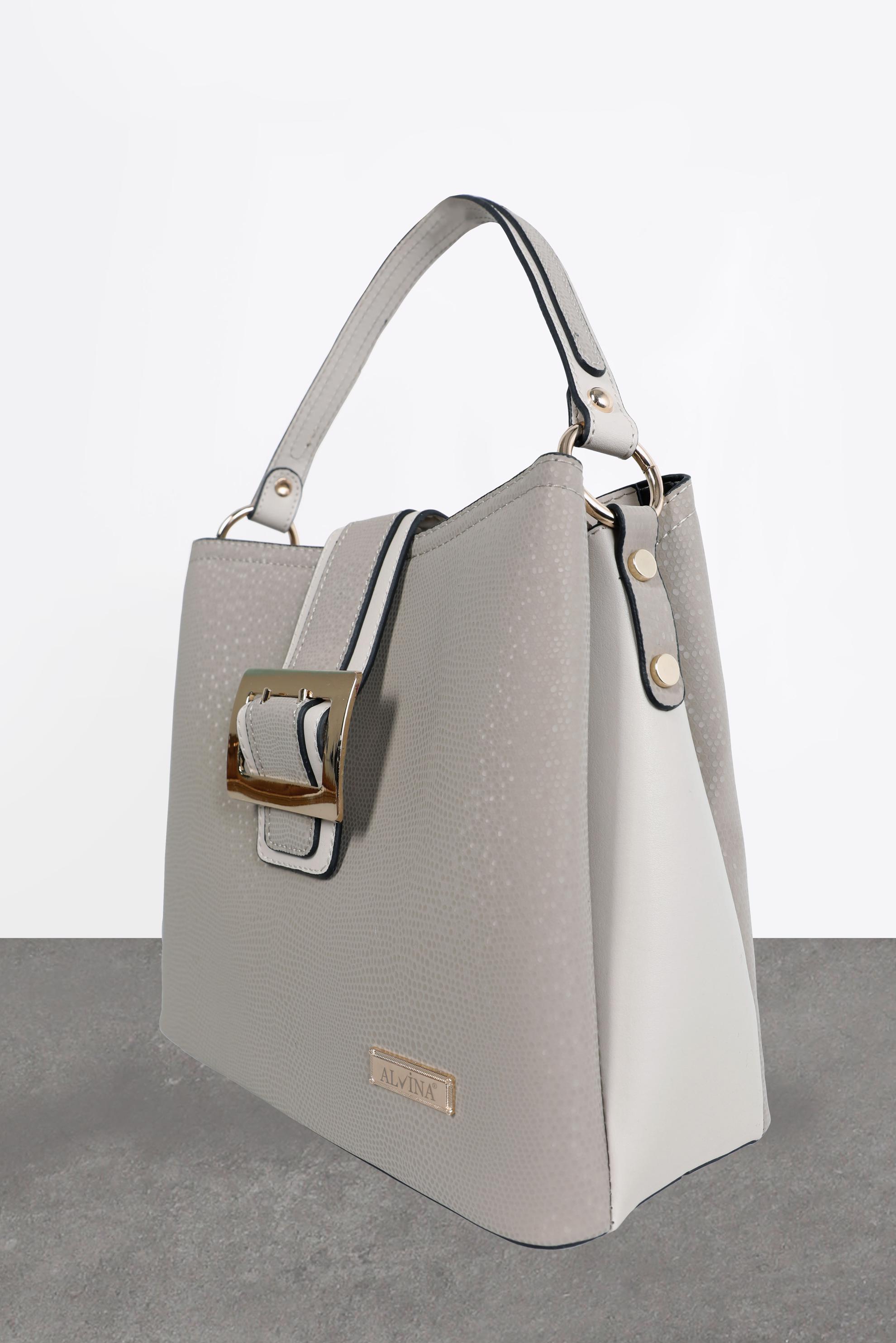 Tesettür giyim VİZON ALVİNA KEMERLİ ÇANTA 3027 