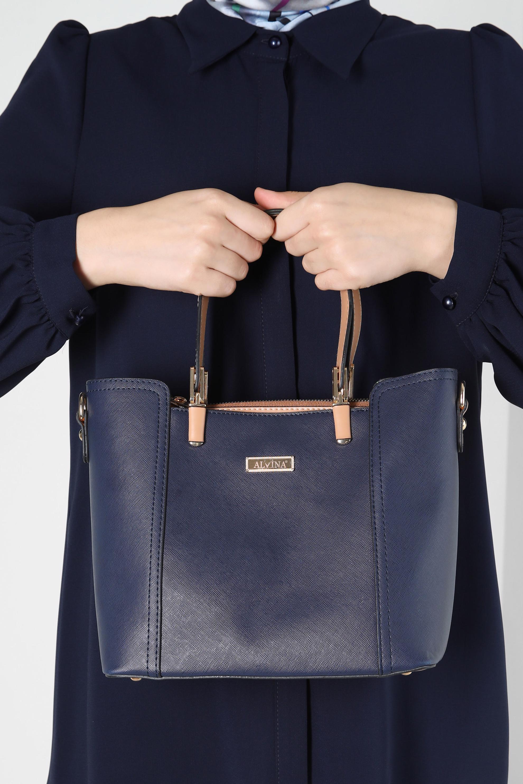Tesettür giyim LACİVERT ALVİNA SHOPPER ÇANTA 3030 