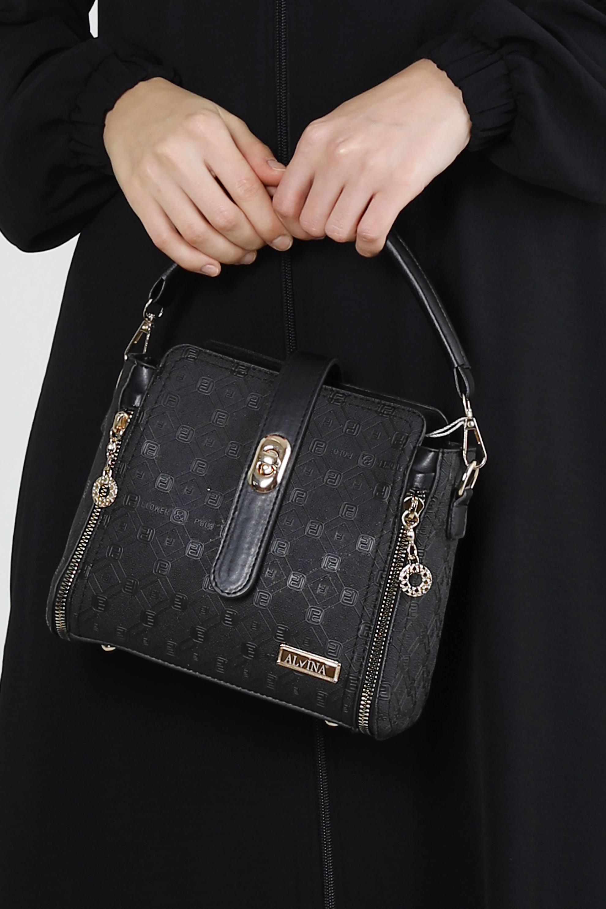 Vêtements hijab NOIR ALVINA SAC À FERMETURE ÉCLAIR 3033