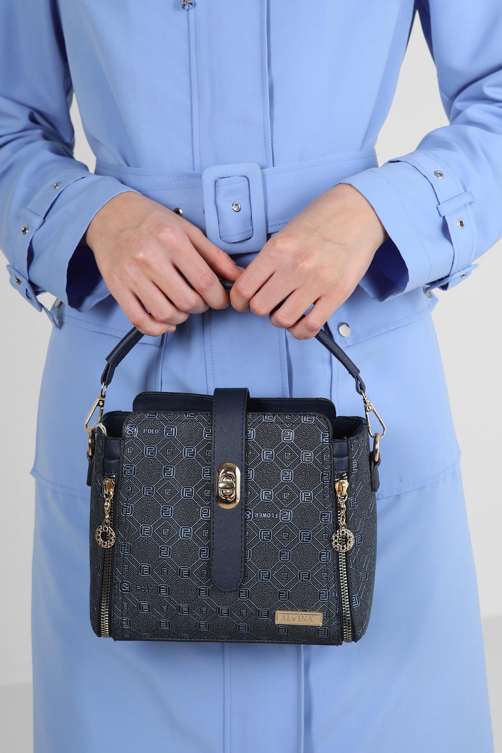 Tesettür giyim LACİVERT ALVİNA FERMUAR DETAYLI ÇANTA 3033