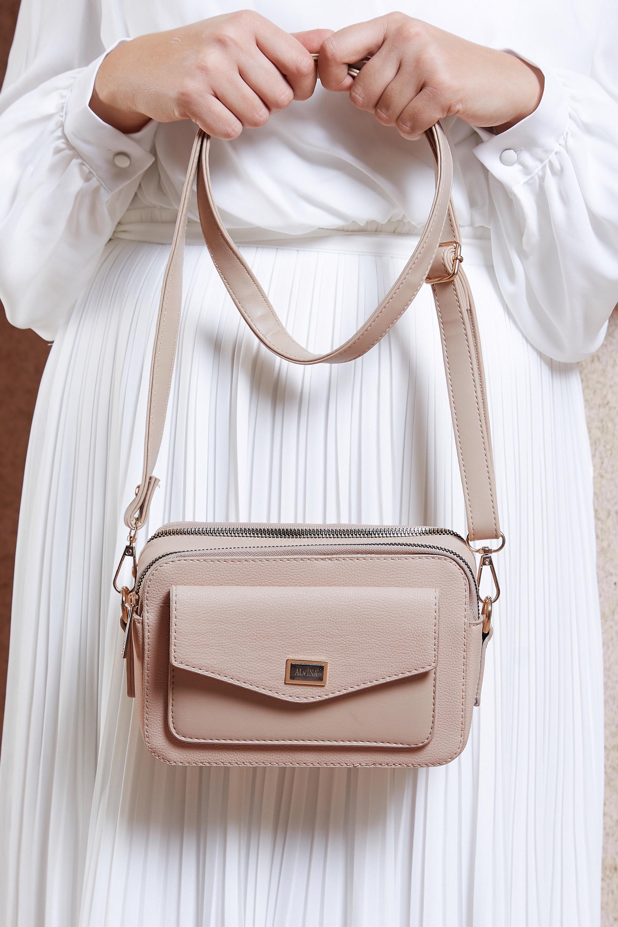 Tesettür giyim BEJ ALVİNA ÇANTA 3050