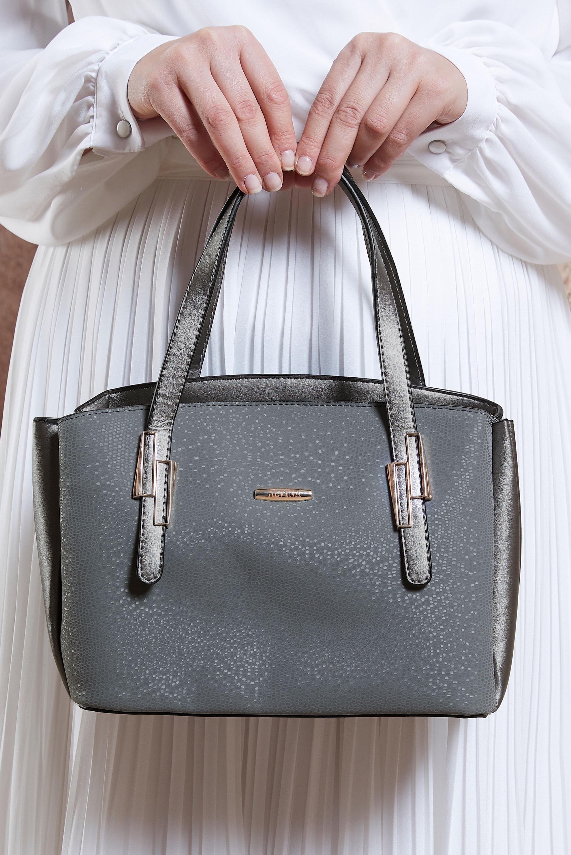 Tesettür giyim GÜMÜŞ ALVİNA ÇANTA 5036