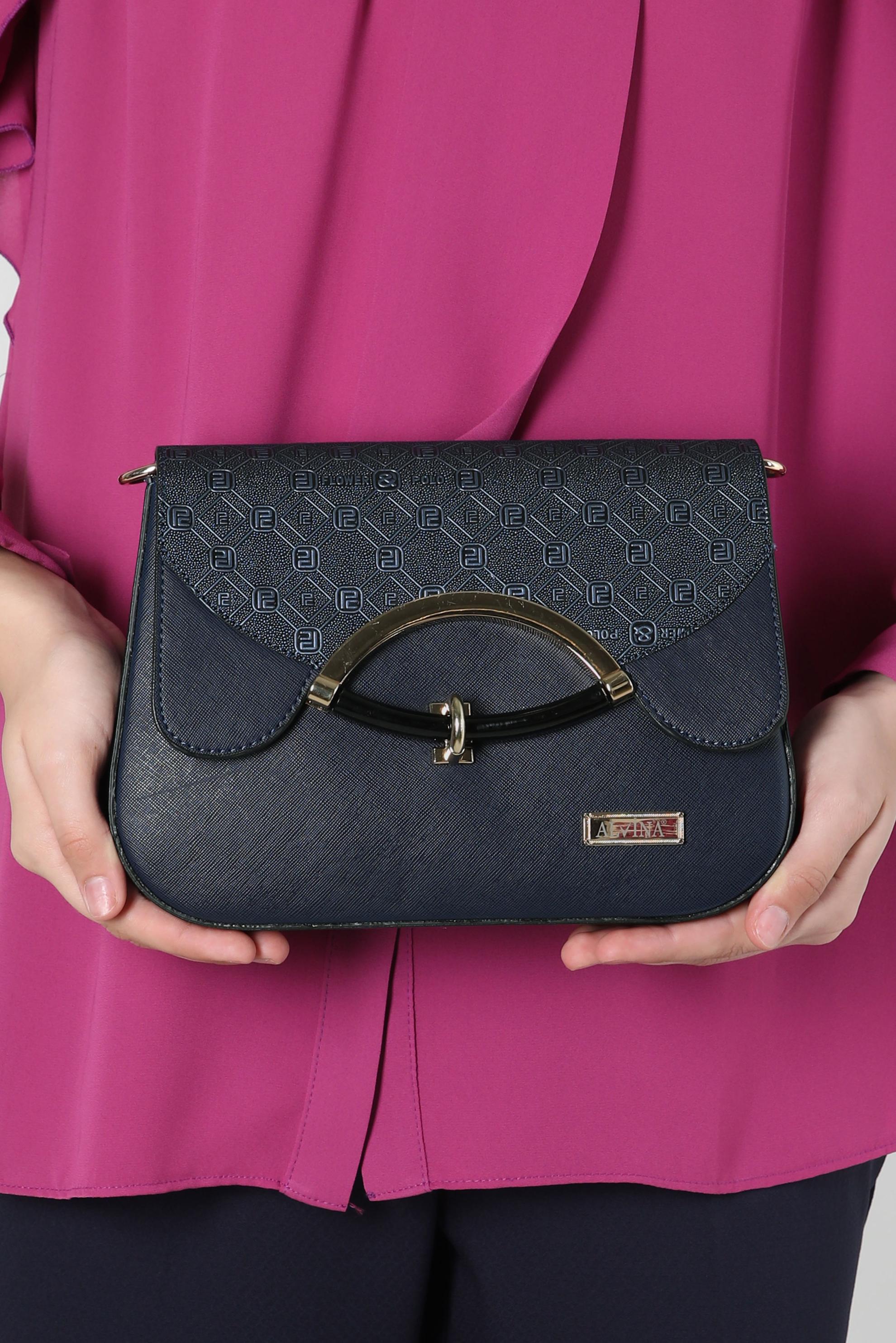 Tesettür giyim LACİVERT ALVİNA ÇANTA 7015-1