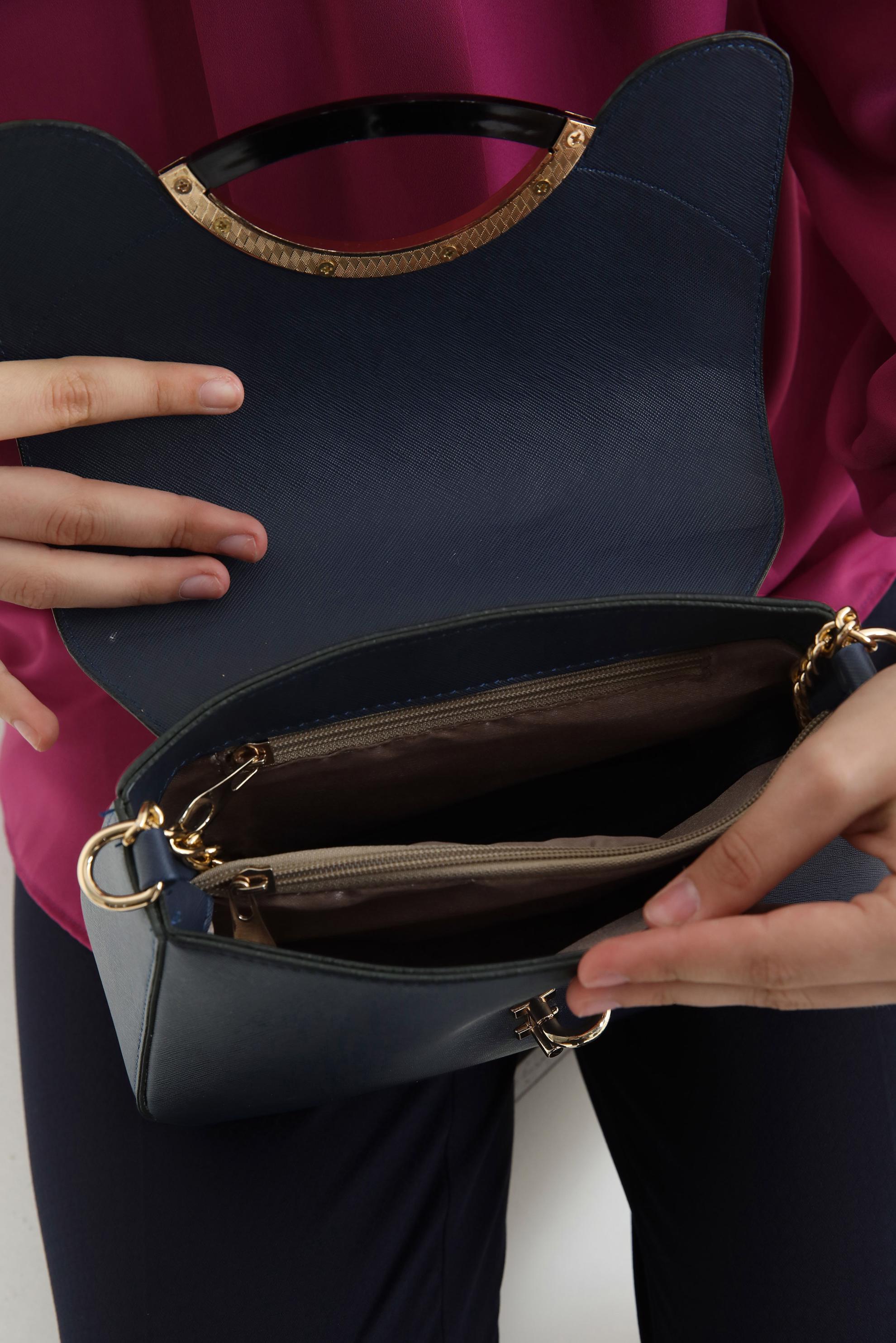 Tesettür giyim LACİVERT ALVİNA ÇANTA 7015-1