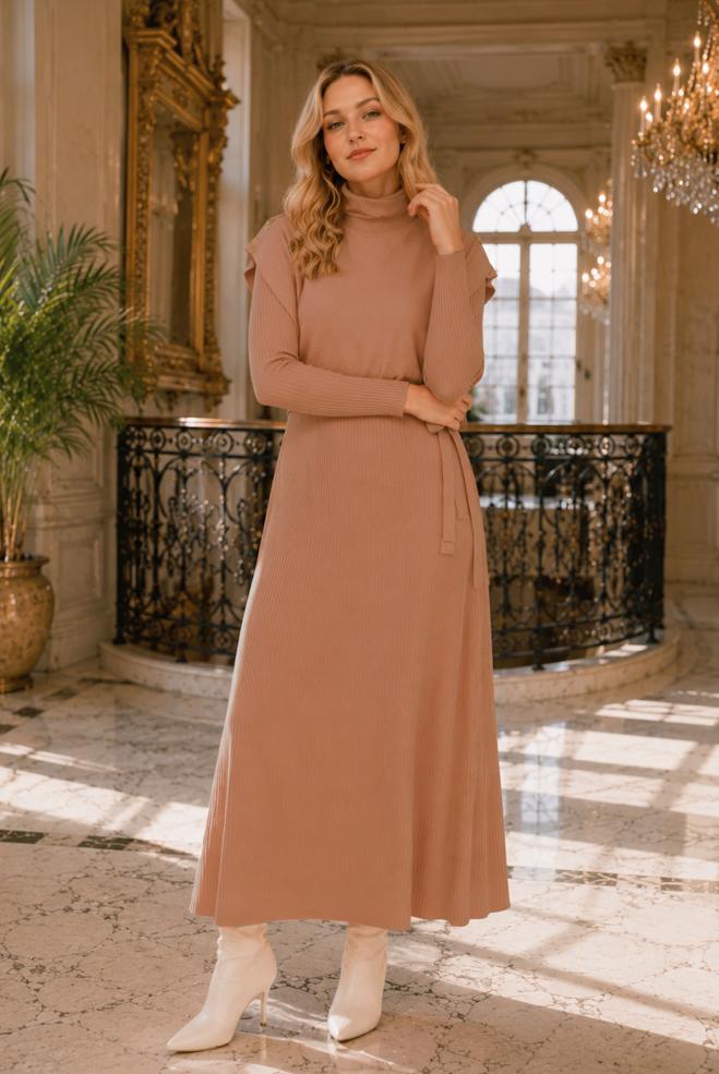 Hijab clothing POWDER 43199 TRİKO 2&prime;Lİ ELBİSE 38/46 - ALVİNA