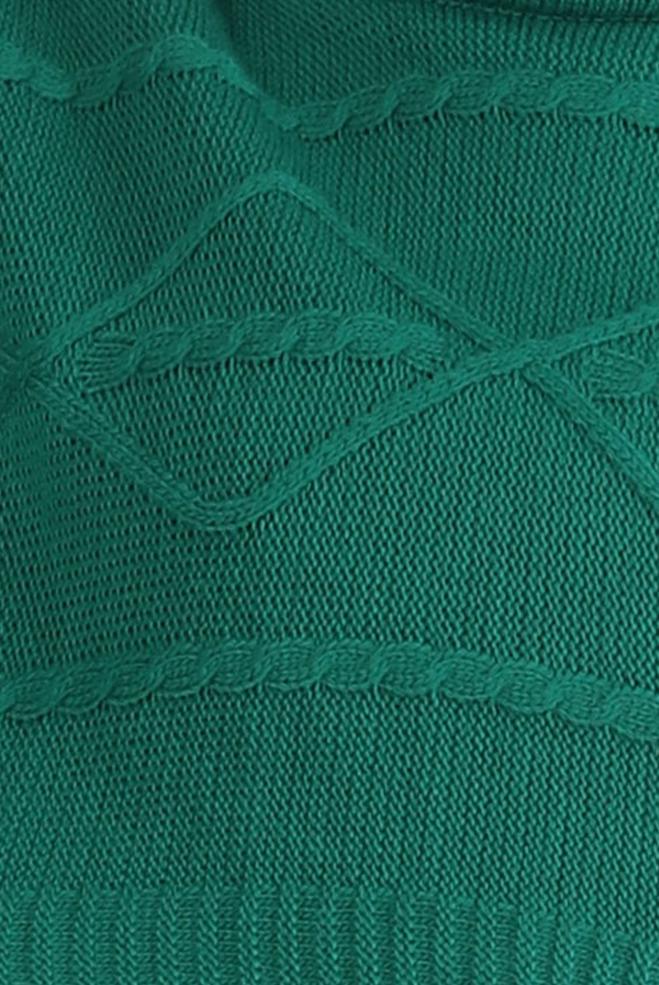 Hijab clothing GREEN TURTLENECK PATTERNED KNITWEAR 2-PIECE DRESS 43204 - ALVİNA