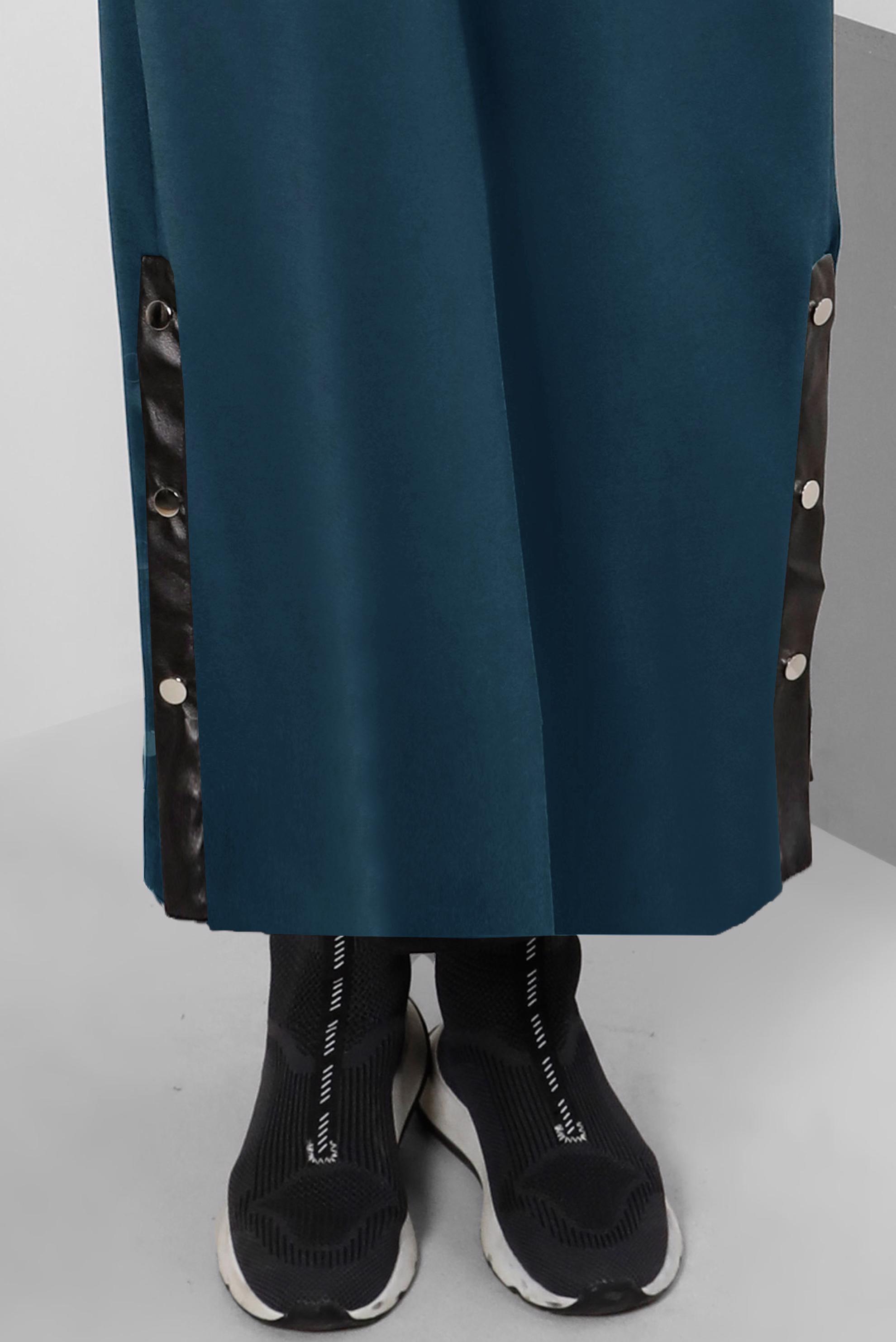 Hijab clothing NAVY BLUE HOODED 2-PIECE DRESS SUIT WITH POCKET 43320