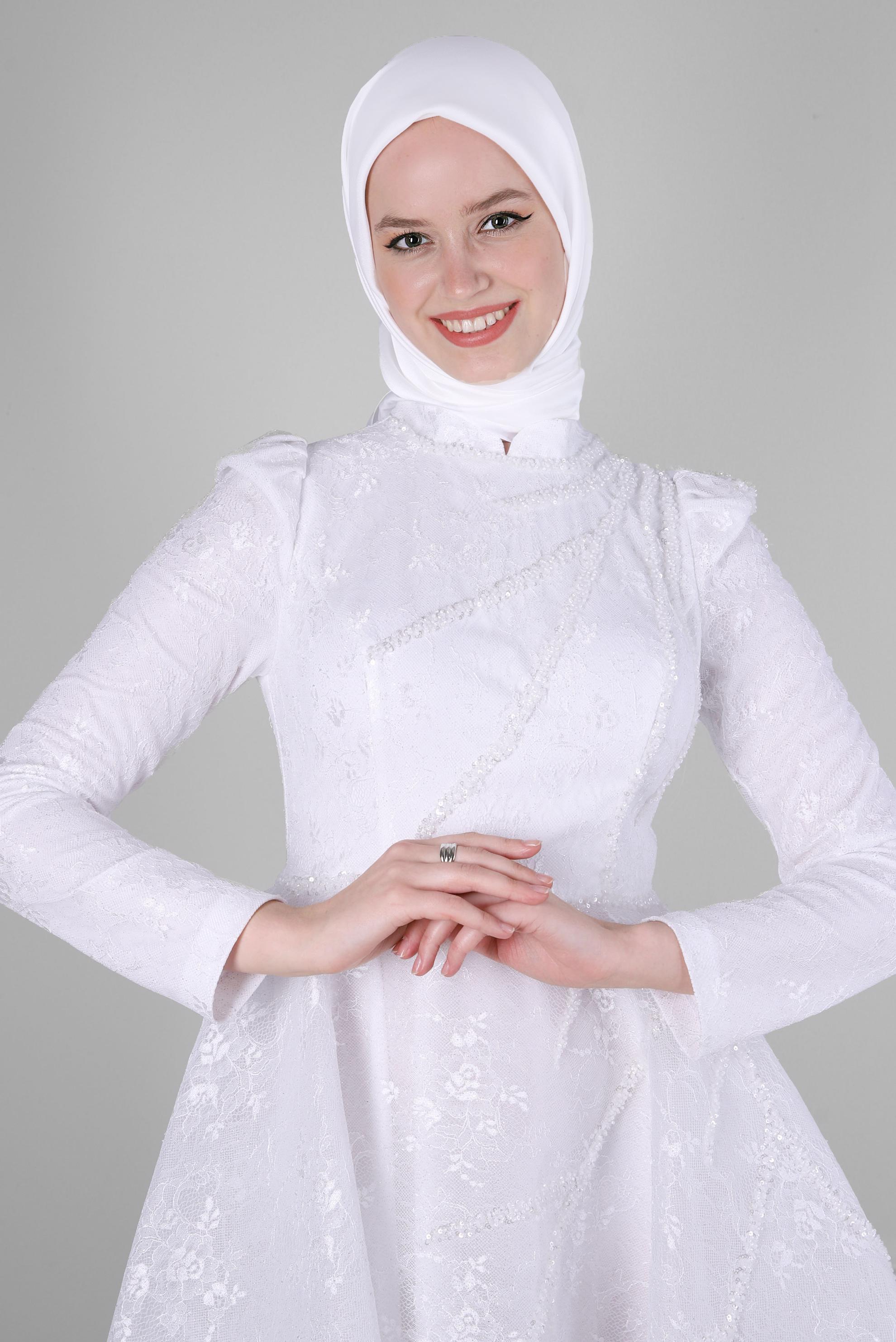 Tesettür giyim BEYAZ ALVİNA DÜZ EŞARP 8220