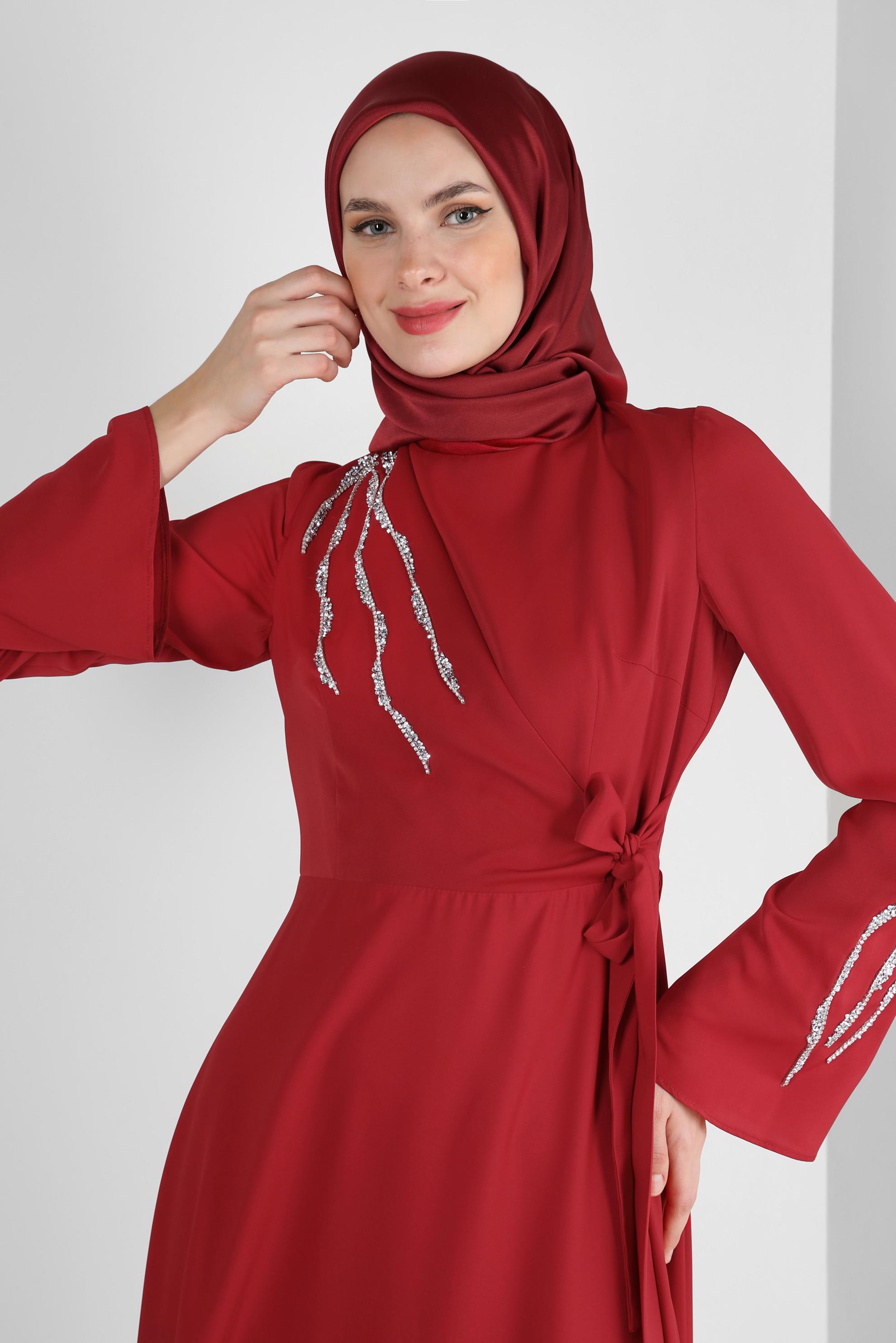 Tesettür giyim BORDO ALVİNA DÜZ EŞARP 8220