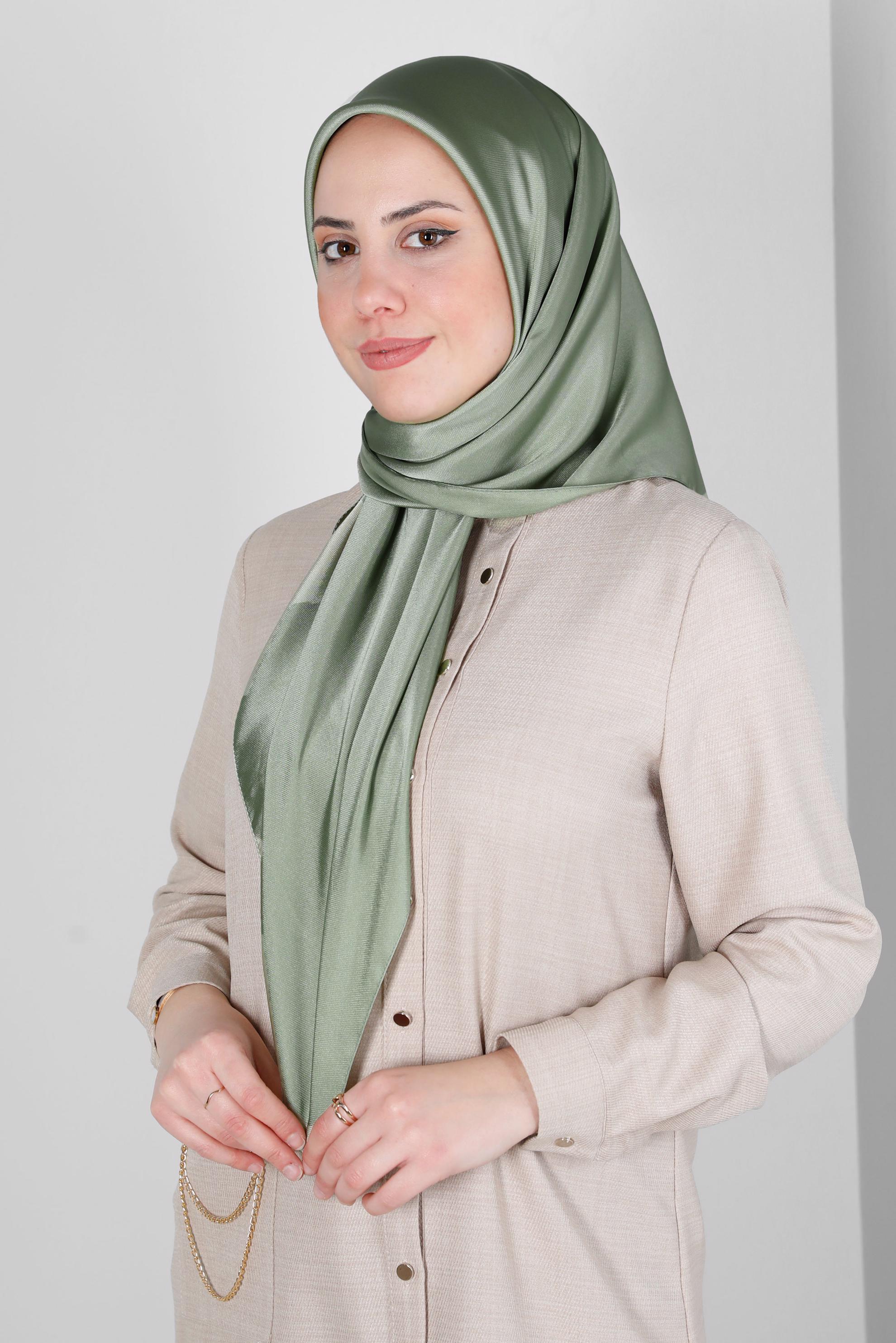 Tesettür giyim HAKİ ALVİNA DÜZ EŞARP 8220