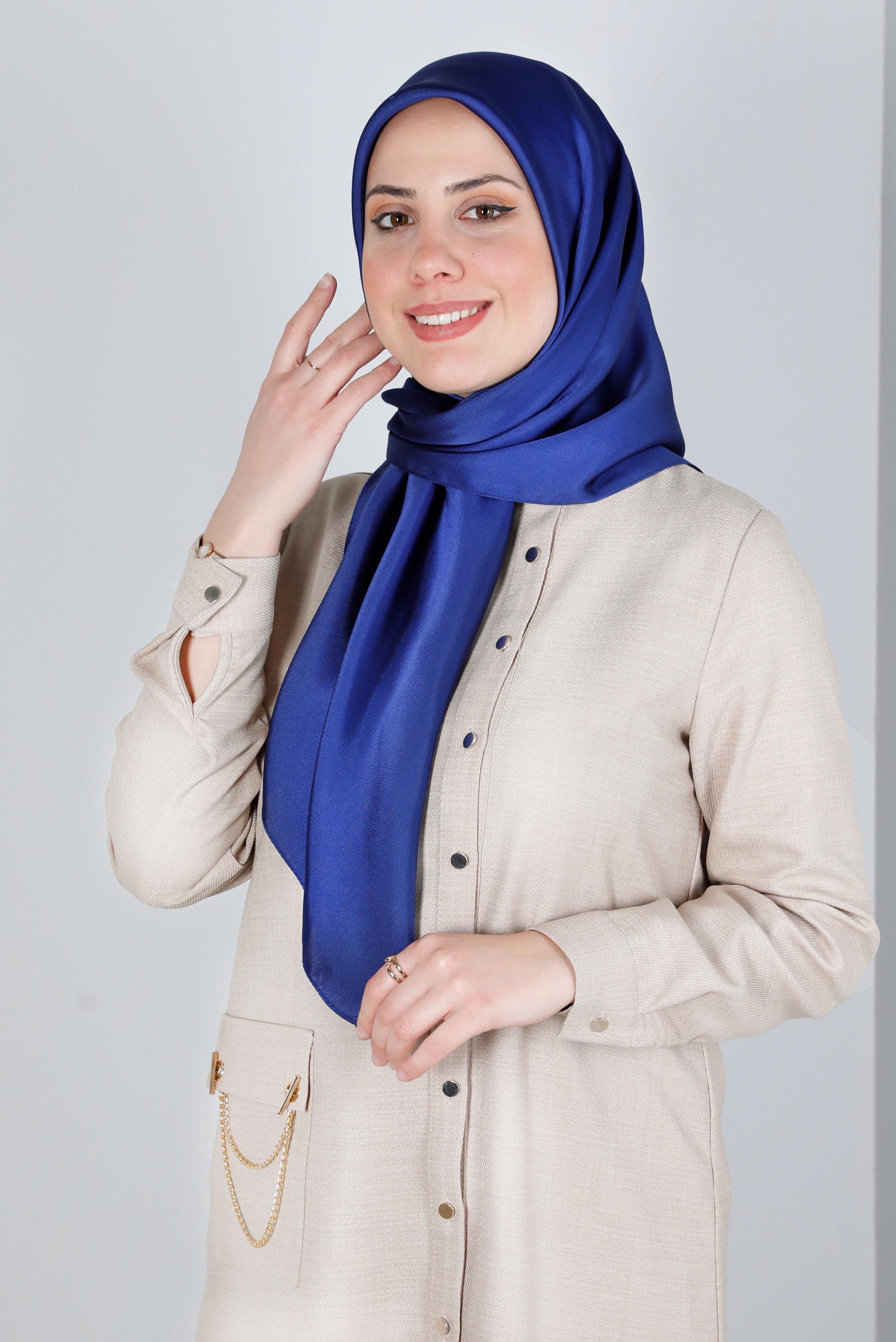 Tesettür giyim LACİVERT ALVİNA DÜZ EŞARP 8220