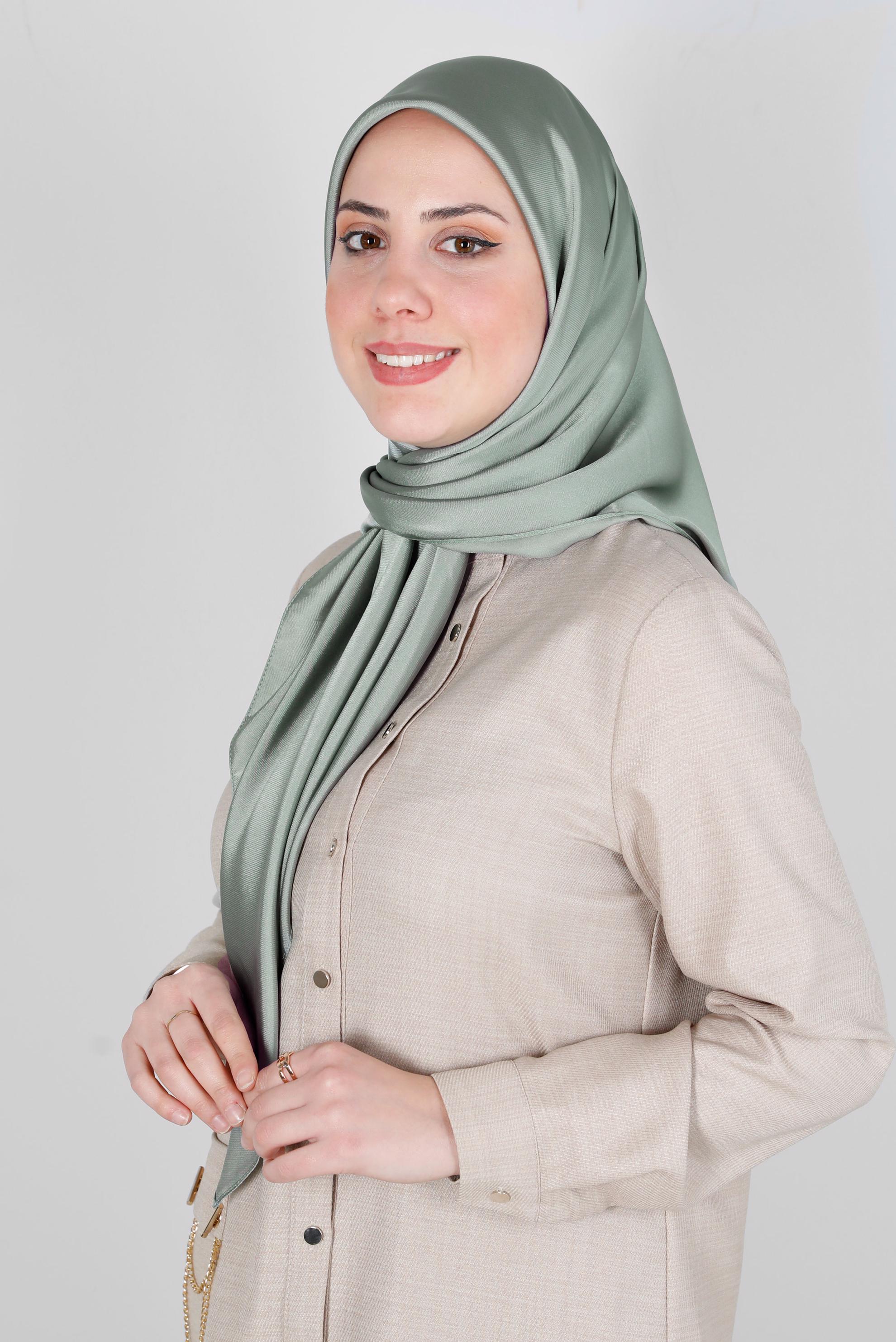 Tesettür giyim YEŞİL ALVİNA DÜZ EŞARP 8220