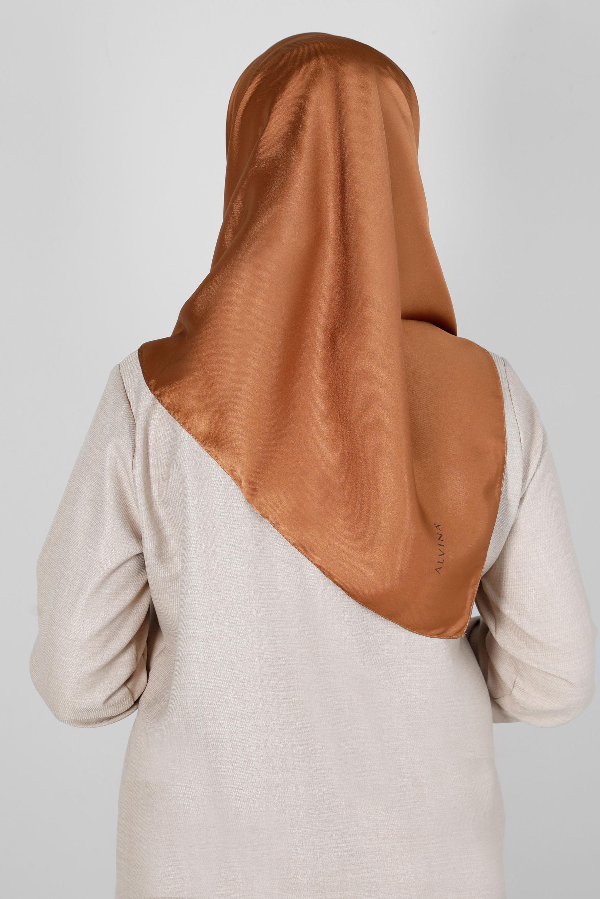 Tesettür giyim KAHVE ALVİNA DÜZ EŞARP 8220