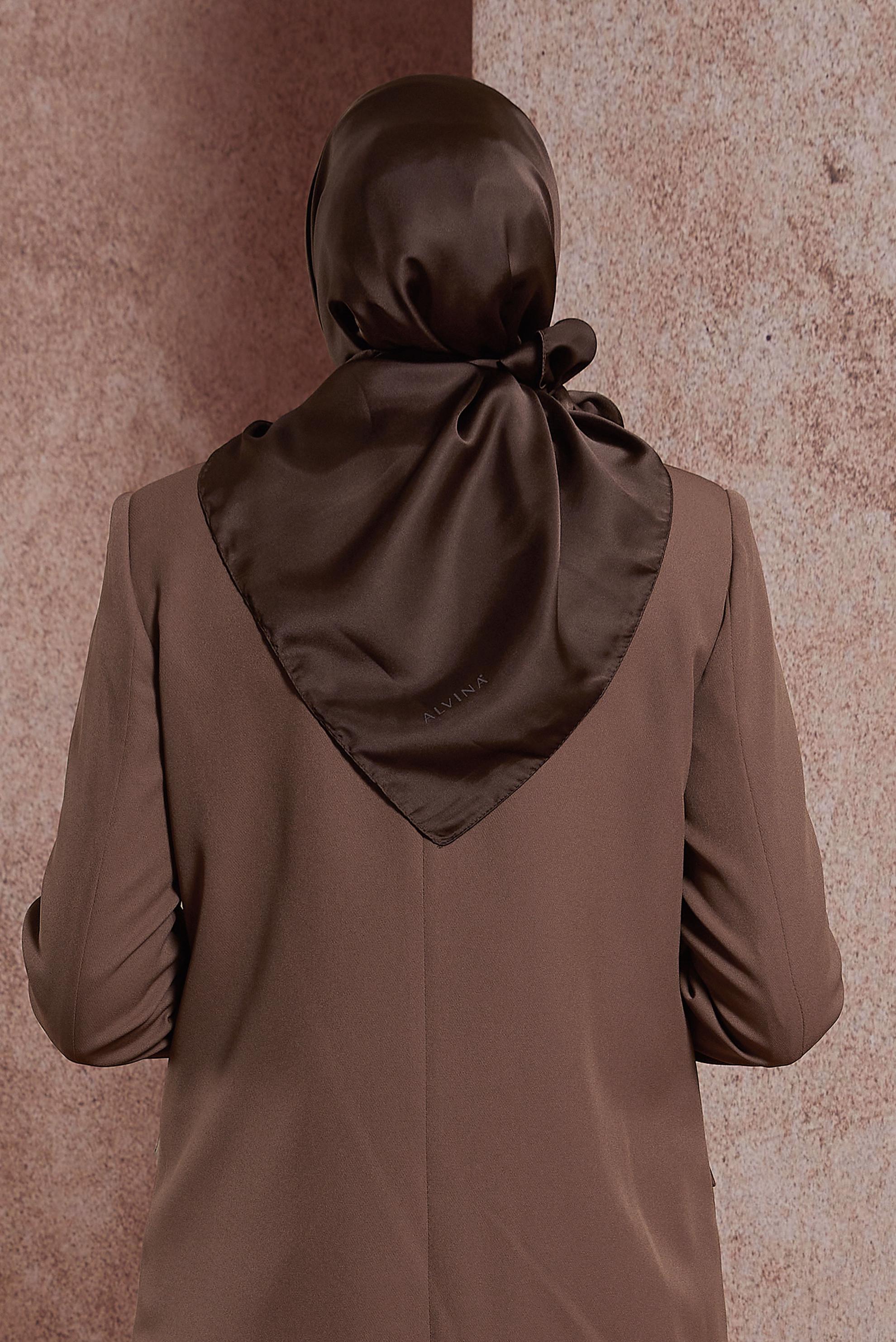 Tesettür giyim KAHVE ALVİNA DÜZ EŞARP 8220