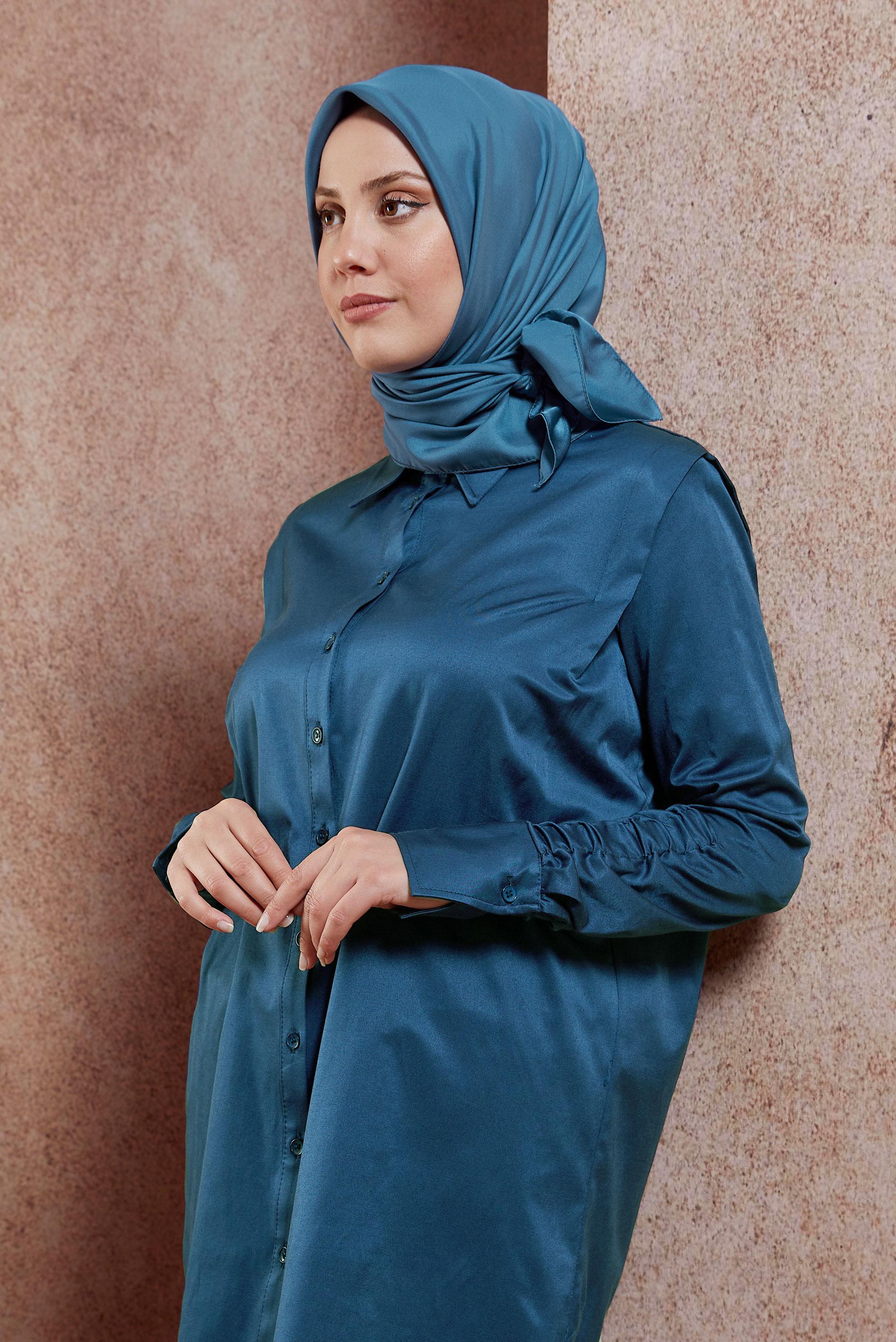 Tesettür giyim MAVİ ALVİNA DÜZ EŞARP 8220