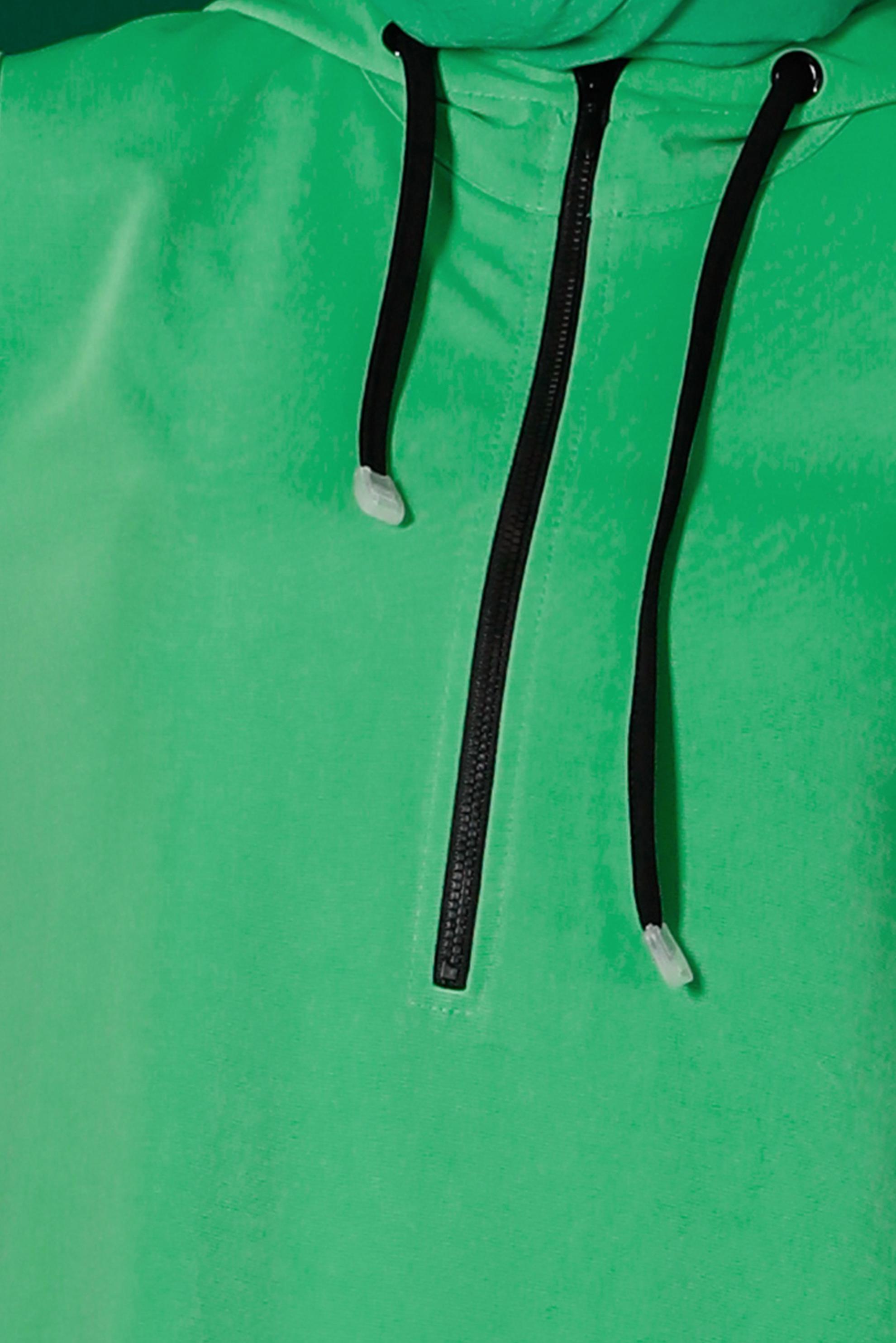 Tesettür giyim YEŞİL KAPÜŞONLU FERMUARLI EŞOFMAN TUNİK 43303