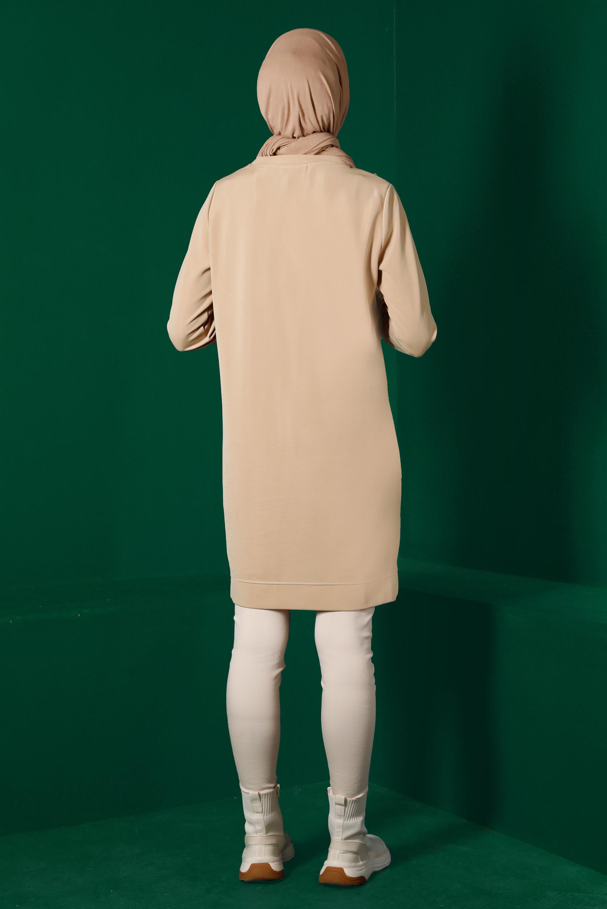 Vêtements hijab BRUN TUNIQUE DE SURVÊTEMENT ZIPPÉE 43304