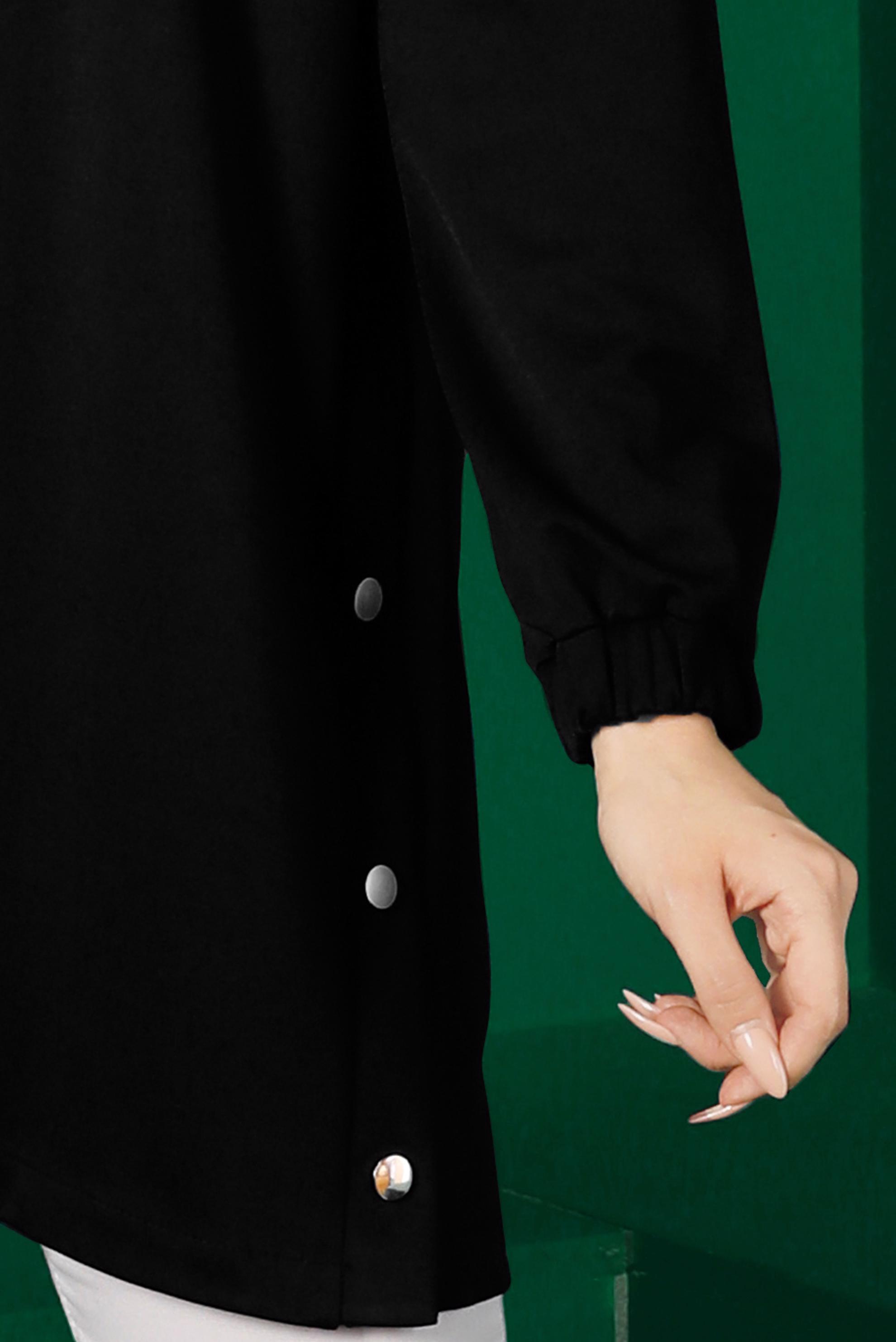 Vêtements hijab NOIR TUNIQUE DE SURVÊTEMENT ZIPPÉE À CAPUCHE 43307