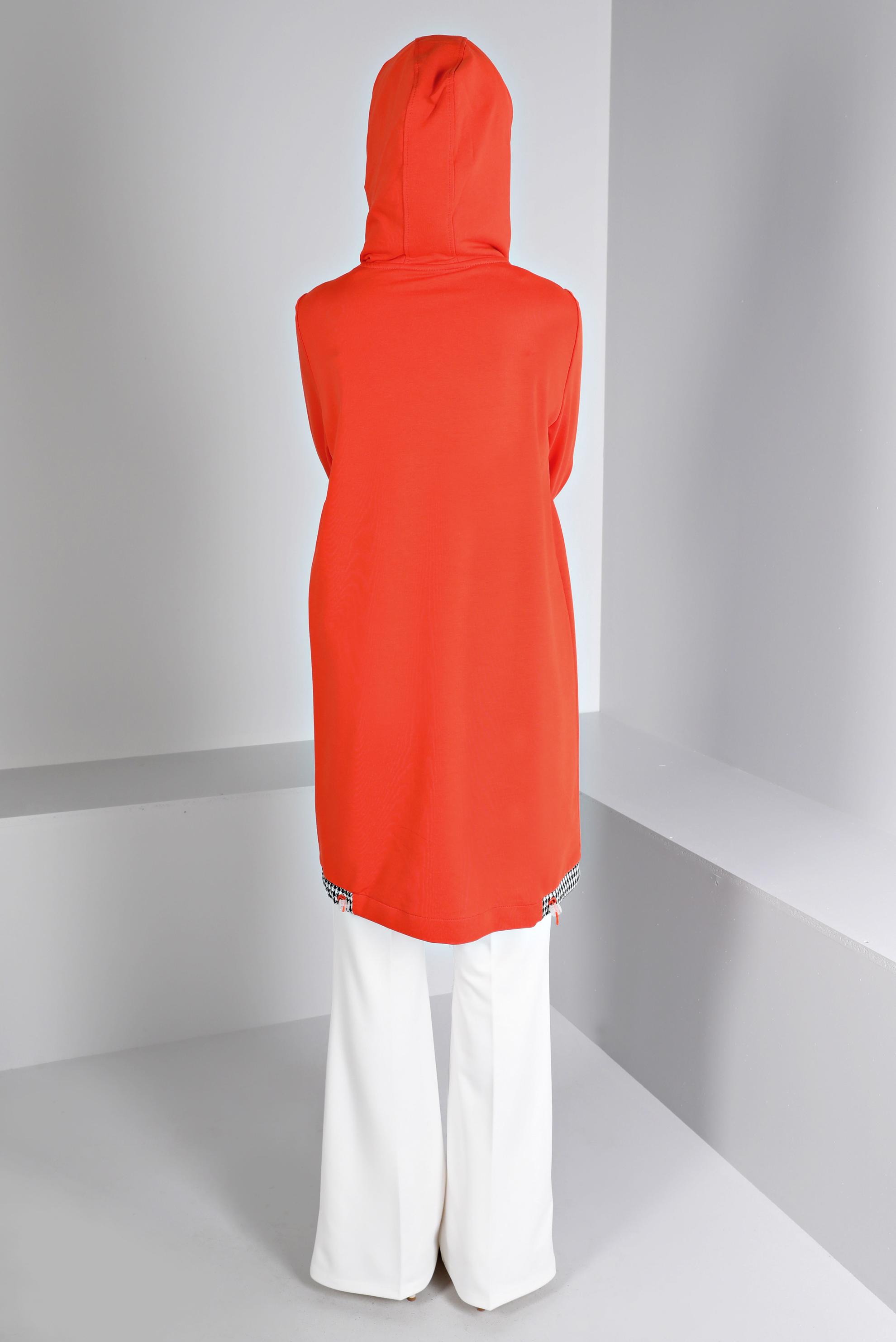 Vêtements hijab ROUGE TUNIQUE DE SURVÊTEMENT TEXTURÉE PIED DE POULE 43308