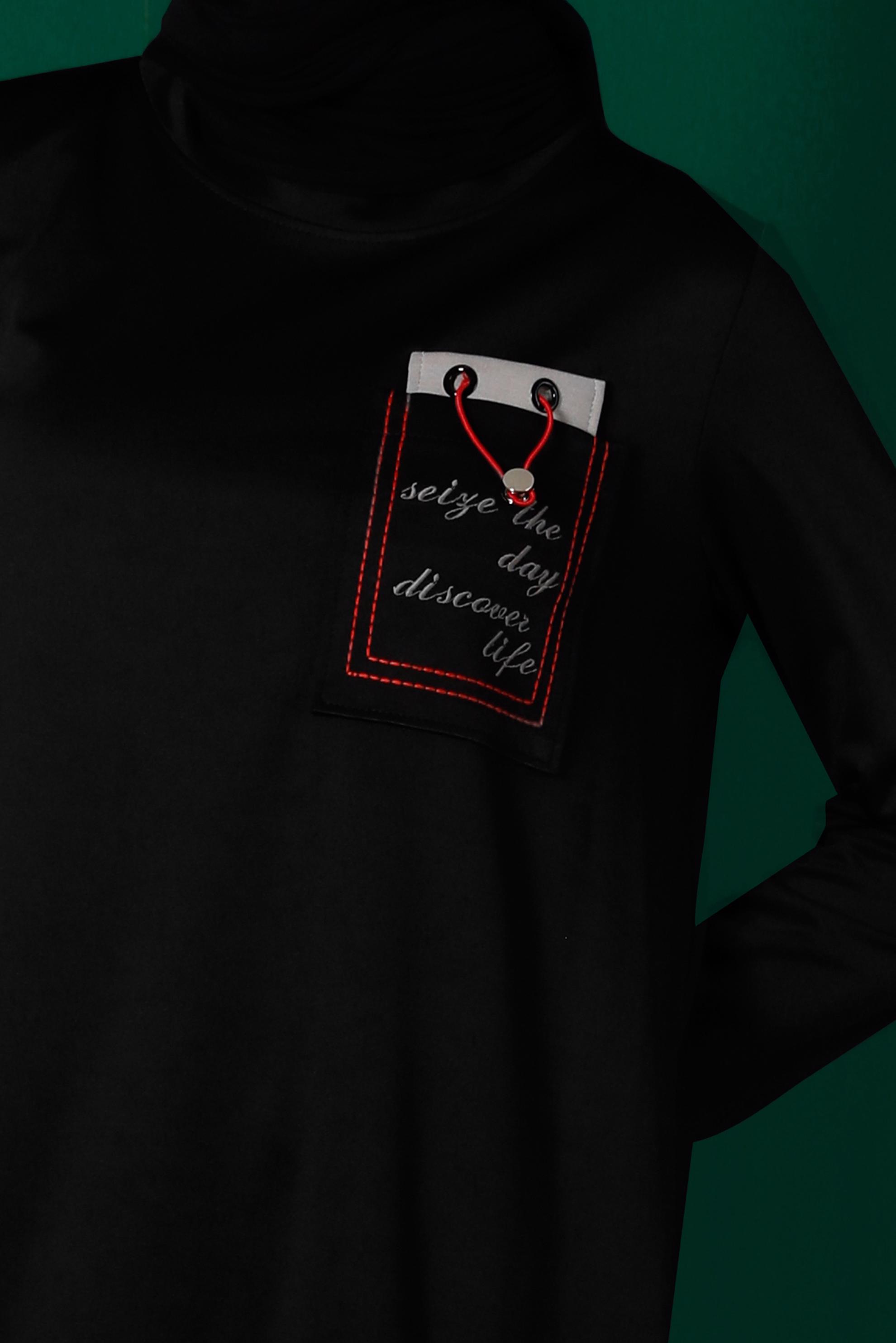 Tesettür giyim SİYAH YAZI DETAYLI EŞOFMAN TUNİK 43310 