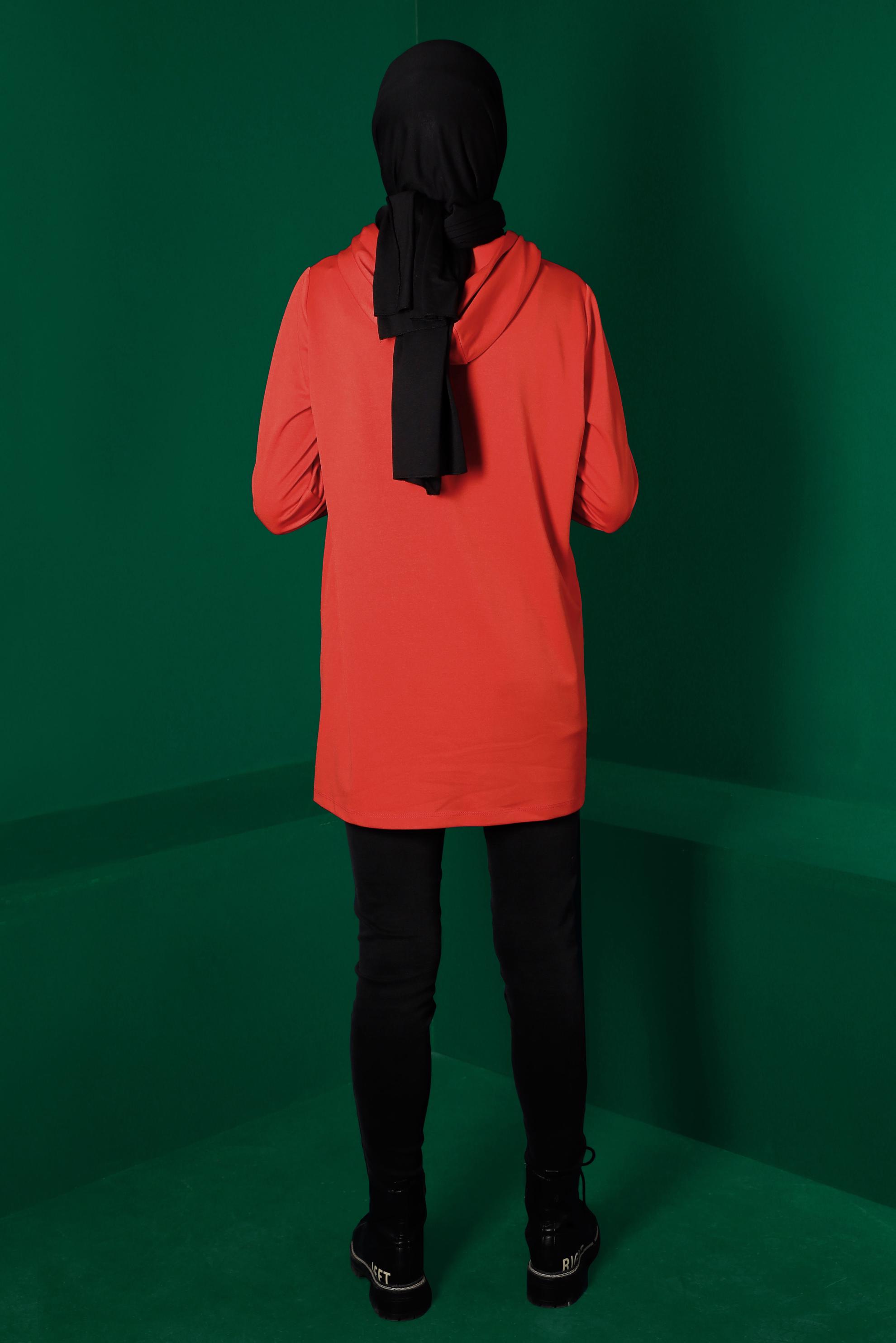 Vêtements hijab CORAIL TUNIQUE DE SURVÊTEMENT À CAPUCHE AVEC POCHE 43341