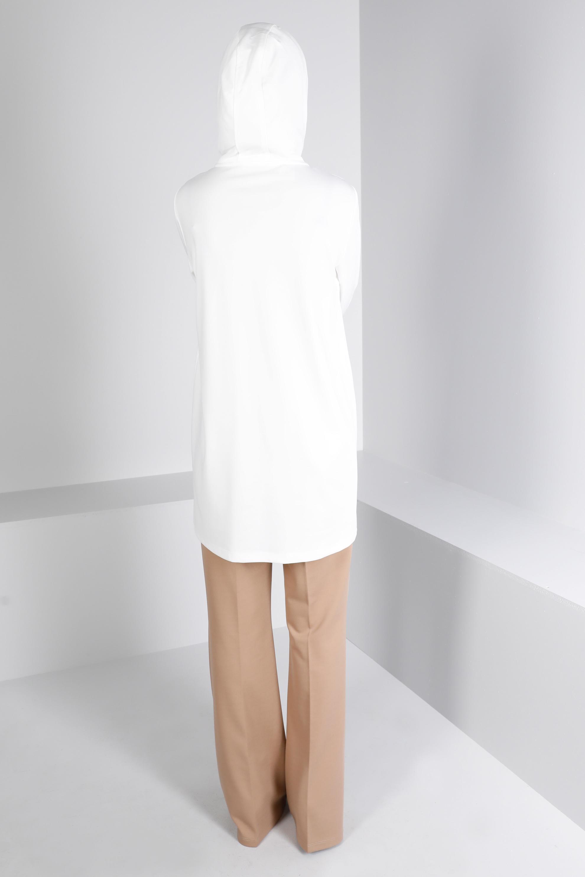 Tesettür giyim BEJ KAPÜŞONLU CEPLİ EŞOFMAN TUNİK 43341	