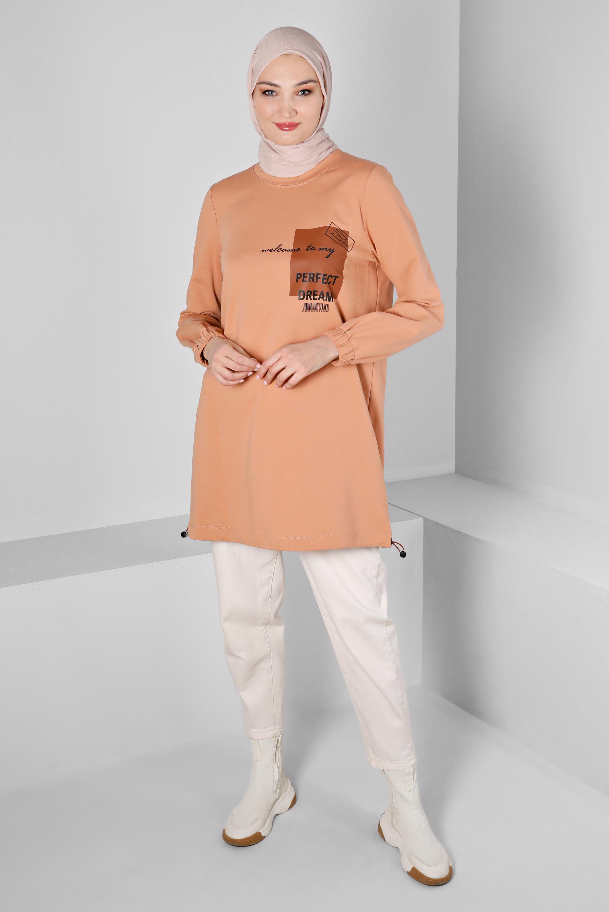 Vêtements hijab ROSE TUNIQUE DE SURVÊTEMENT IMPRIMÉ SLOGAN 43344