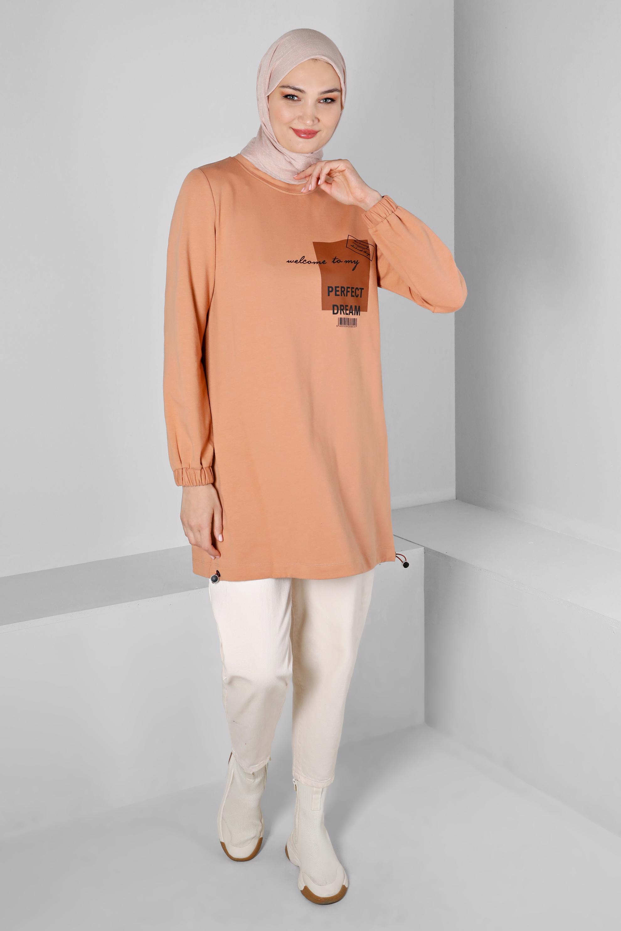 Vêtements hijab ROSE TUNIQUE DE SURVÊTEMENT IMPRIMÉ SLOGAN 43344