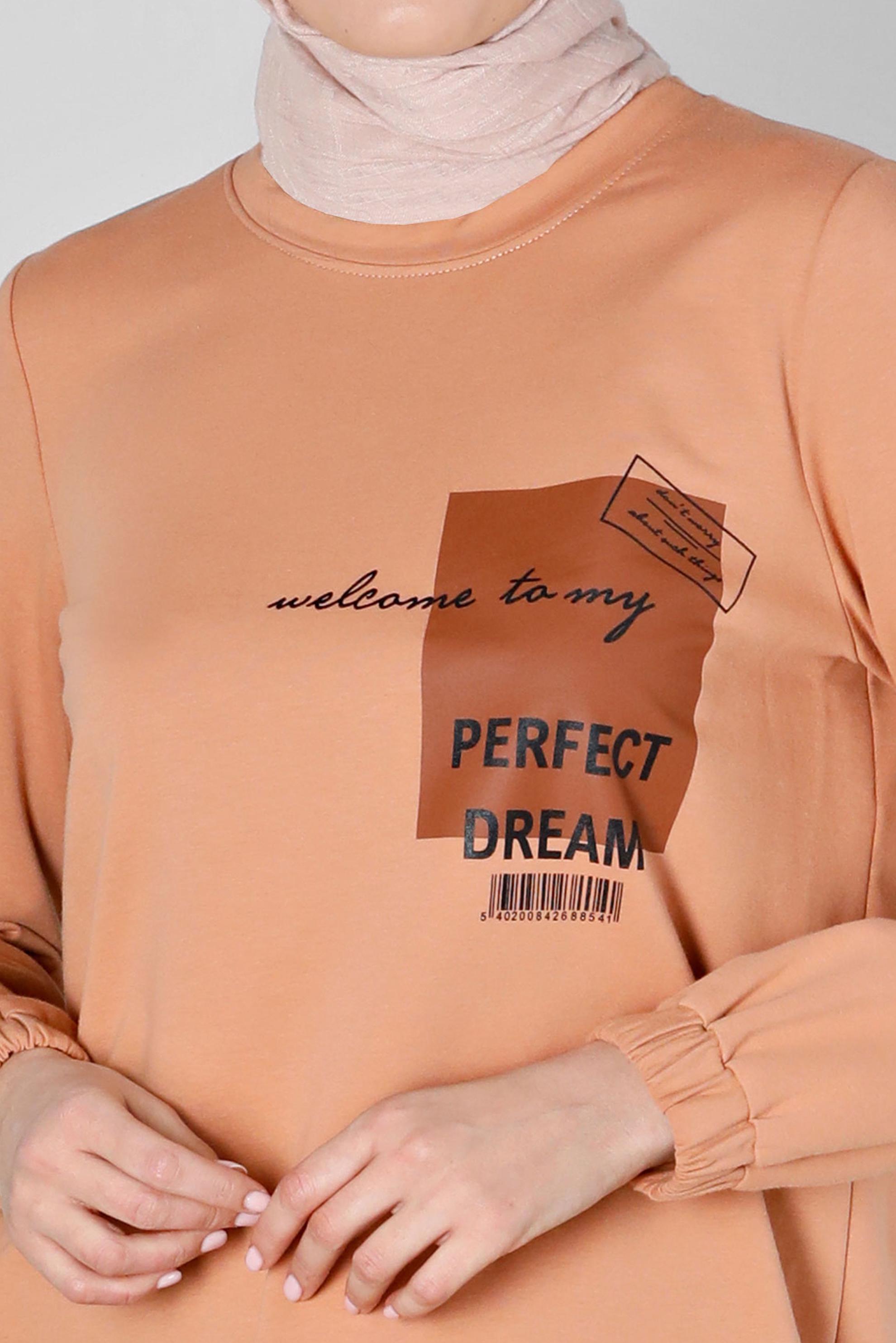 Vêtements hijab ROSE TUNIQUE DE SURVÊTEMENT IMPRIMÉ SLOGAN 43344