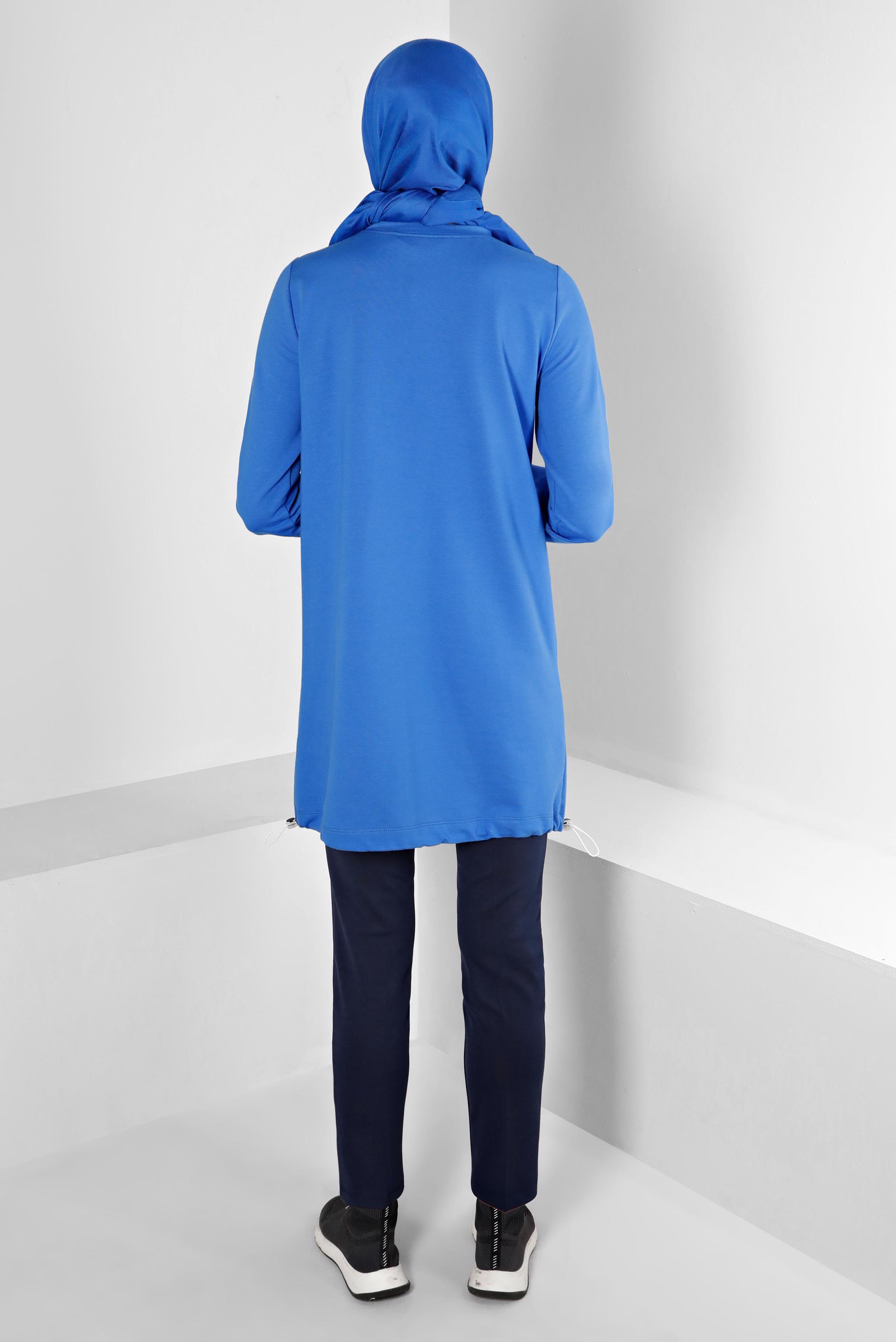 Vêtements hijab BLEU TUNIQUE DE SURVÊTEMENT IMPRIMÉ SLOGAN 43344