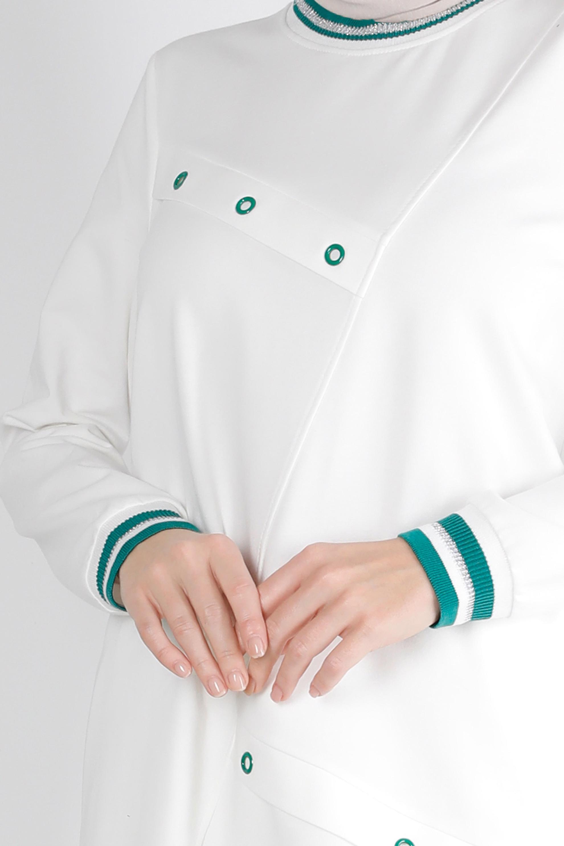 Vêtements hijab BLANC TUNIQUE DE SURVÊTEMENT AVEC OEILLETS 43349